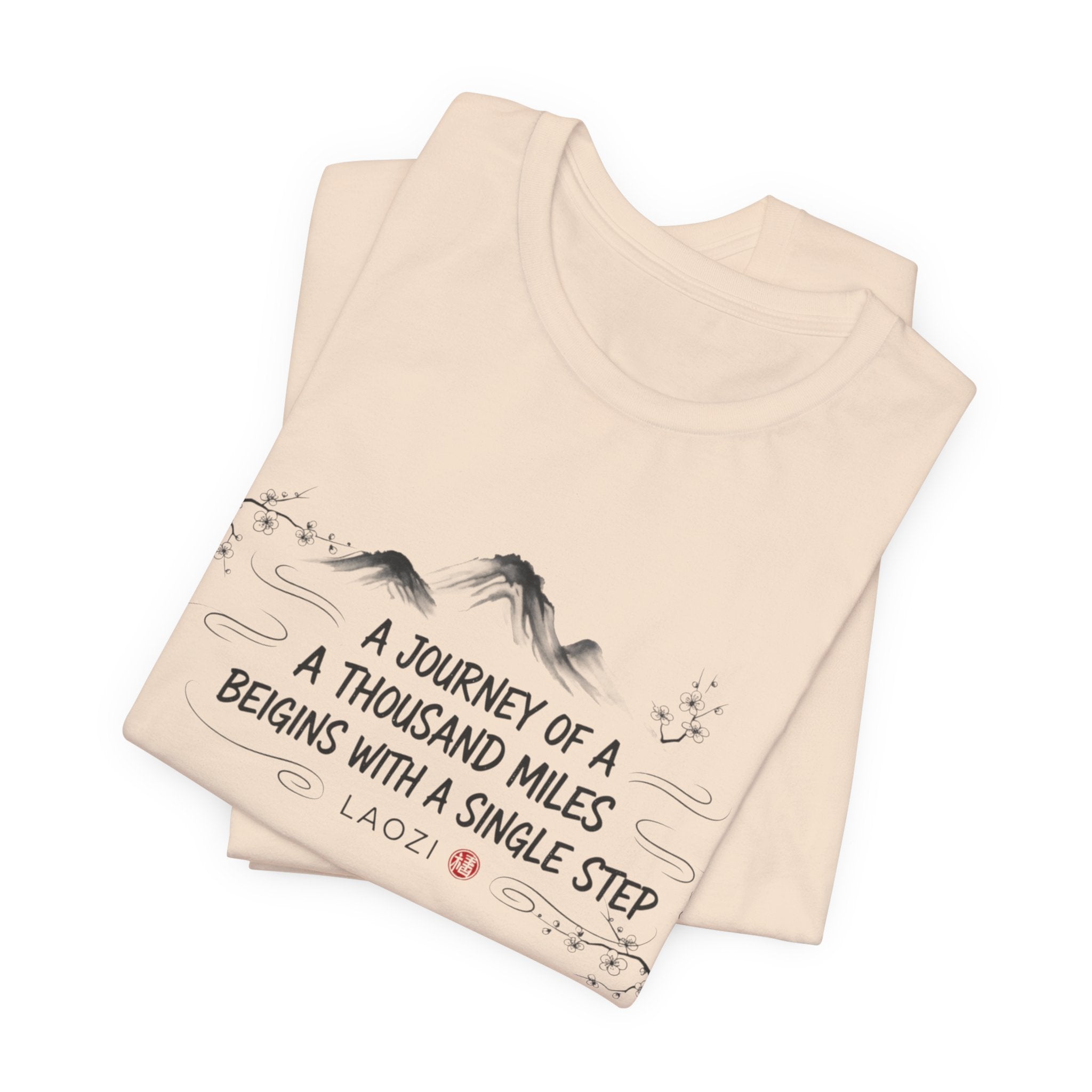 A Journey of a Thousand Miles tee | Mountain Quote Shirt, Minimal Zen Design