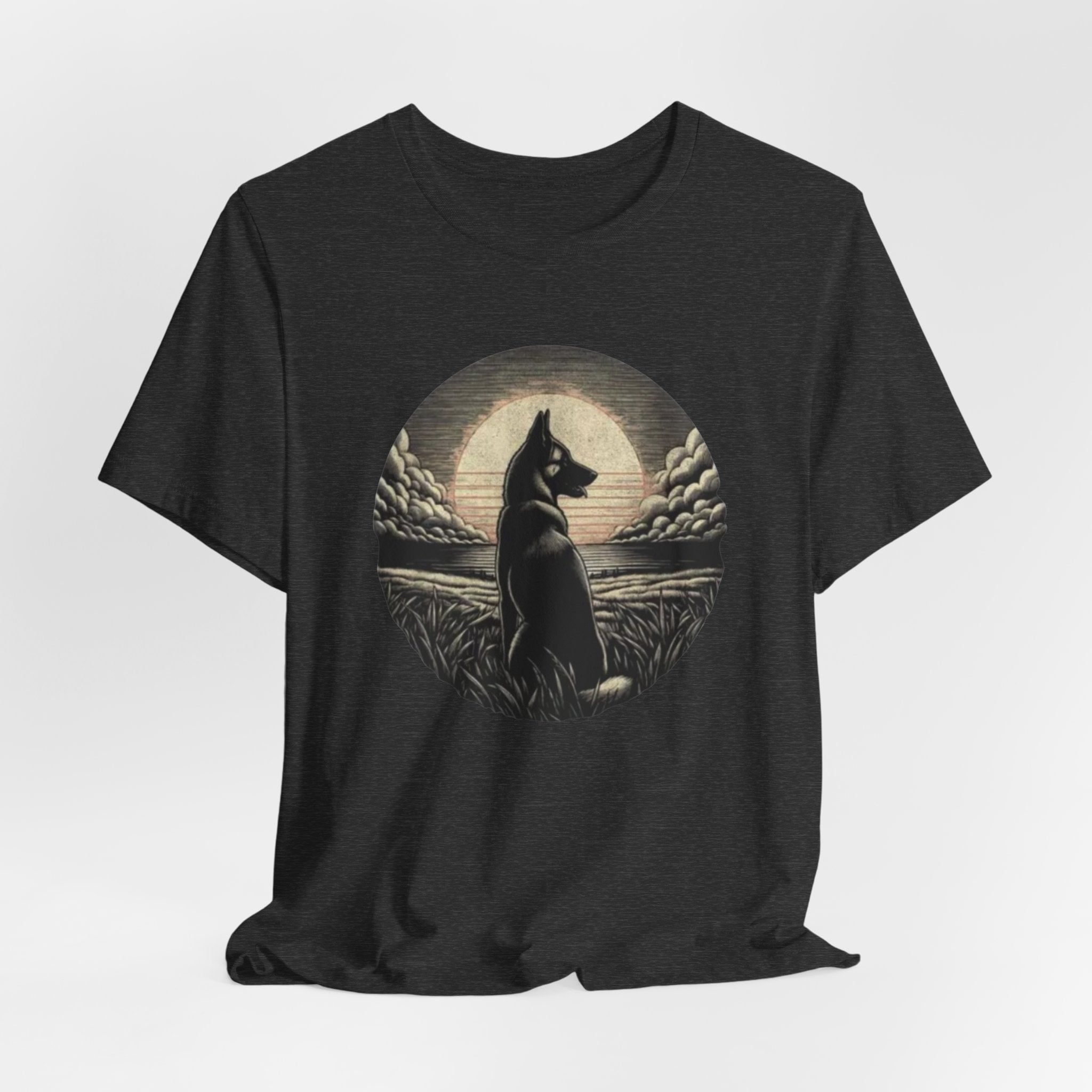 Belgian malinios silhouette sunset circle Tee | Nature, Moonlit Landscape