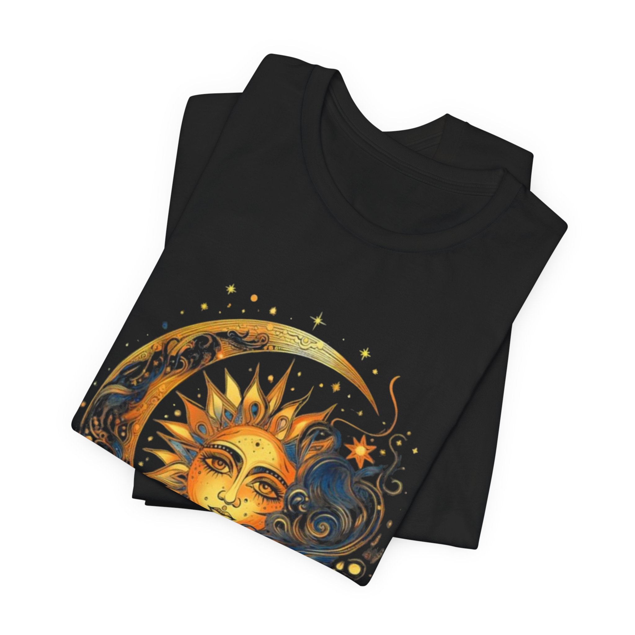 Sun and Moon Graphic Tee, Cosmic T-shirt for Astrology Lovers, Unisex Summer Tee, Celestial Art Shirt, Unique Gift Idea, Horoscope Fashion