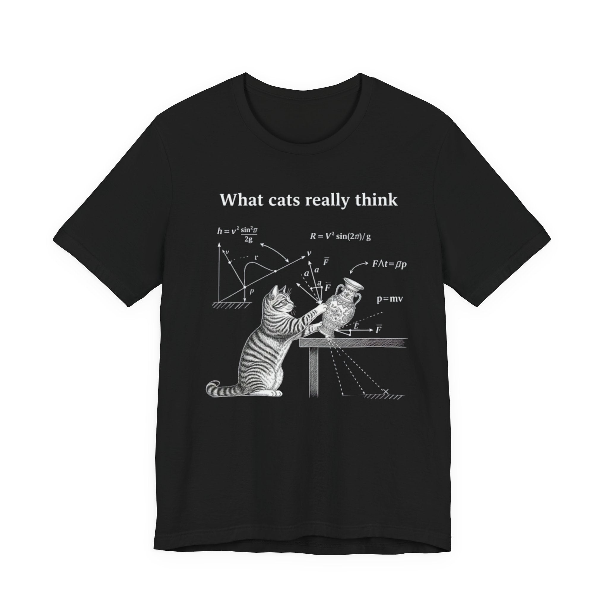 What Cats Really Think T-Shirt | Cat Physics Diagram Tee, Funny Cat Science Shirt