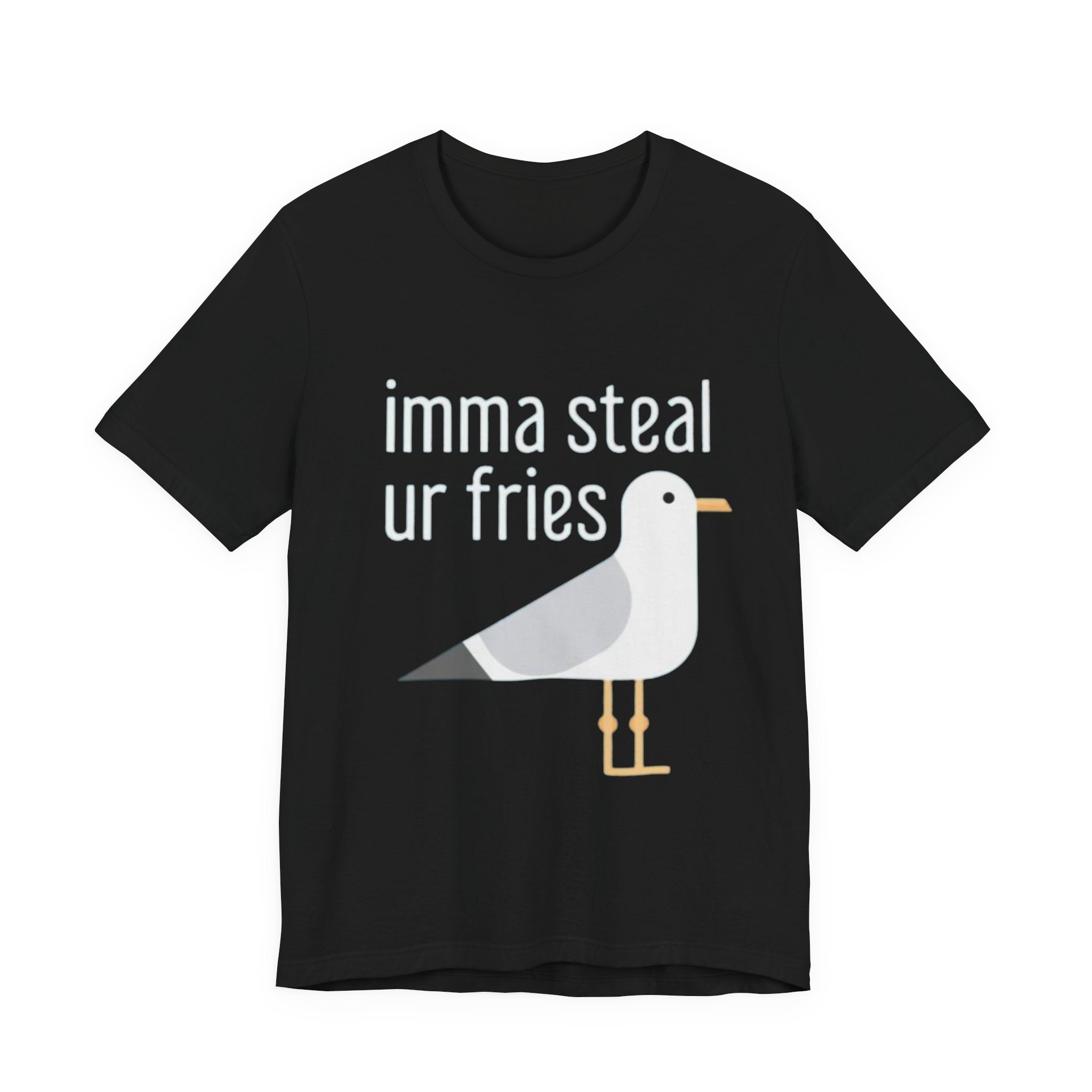 Funny Seagull Tee | Imma Steal Ur Fries | Casual T-Shirt, Gift for Food Lovers, Beachwear, Summer Outing, Humorous Apparel