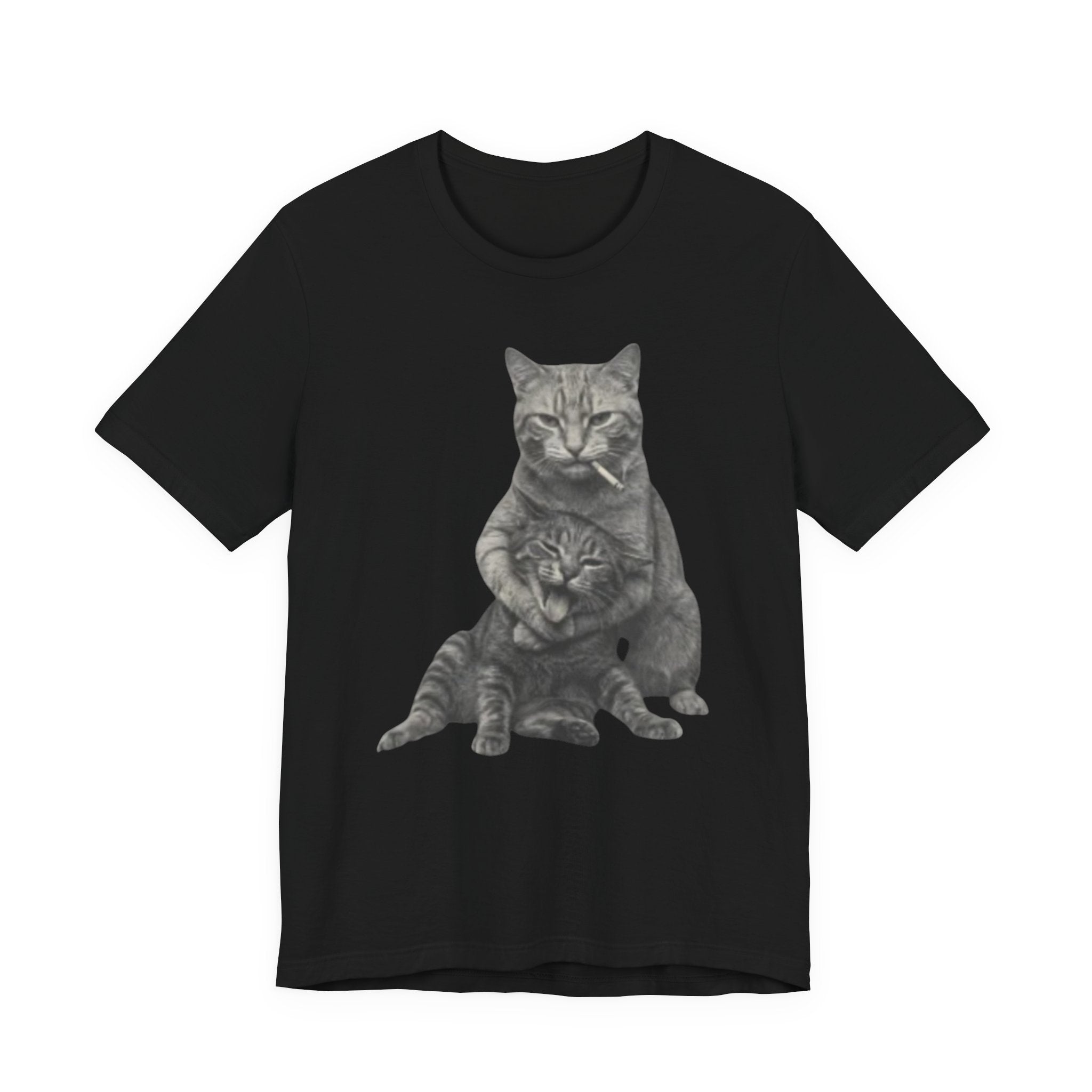 Cat Hug T-Shirt — Cute Vintage Cat Illustration Tee