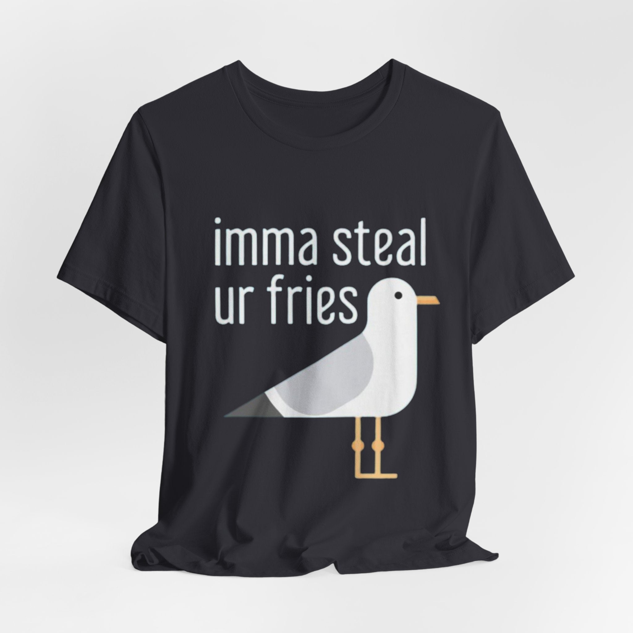 Funny Seagull Tee | Imma Steal Ur Fries | Casual T-Shirt, Gift for Food Lovers, Beachwear, Summer Outing, Humorous Apparel