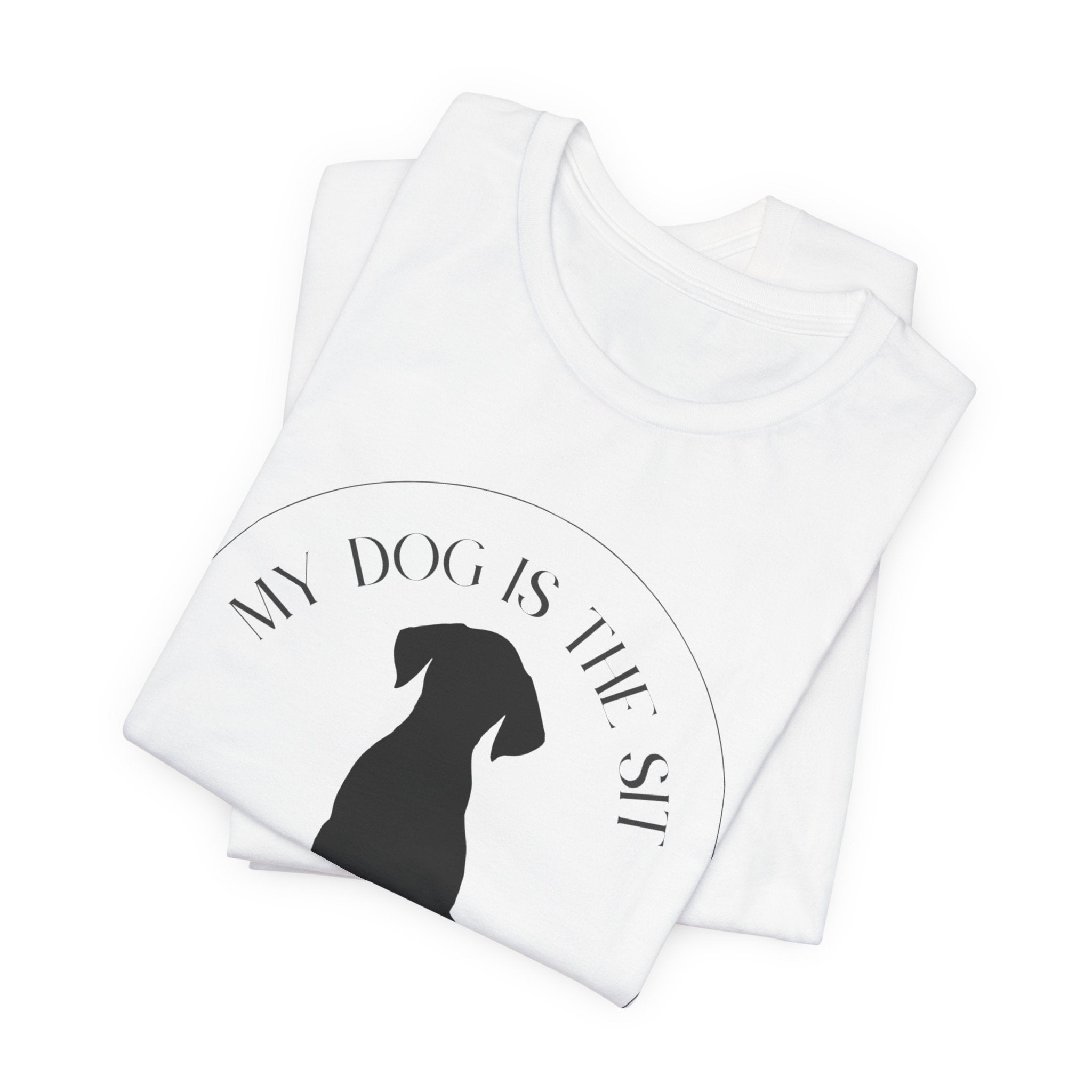 Funny Dog Lover Tee, Unisex T-Shirt, Dog Owner Gift, Sit Stay Shirt, Best Dog Ever, Short Sleeve Top