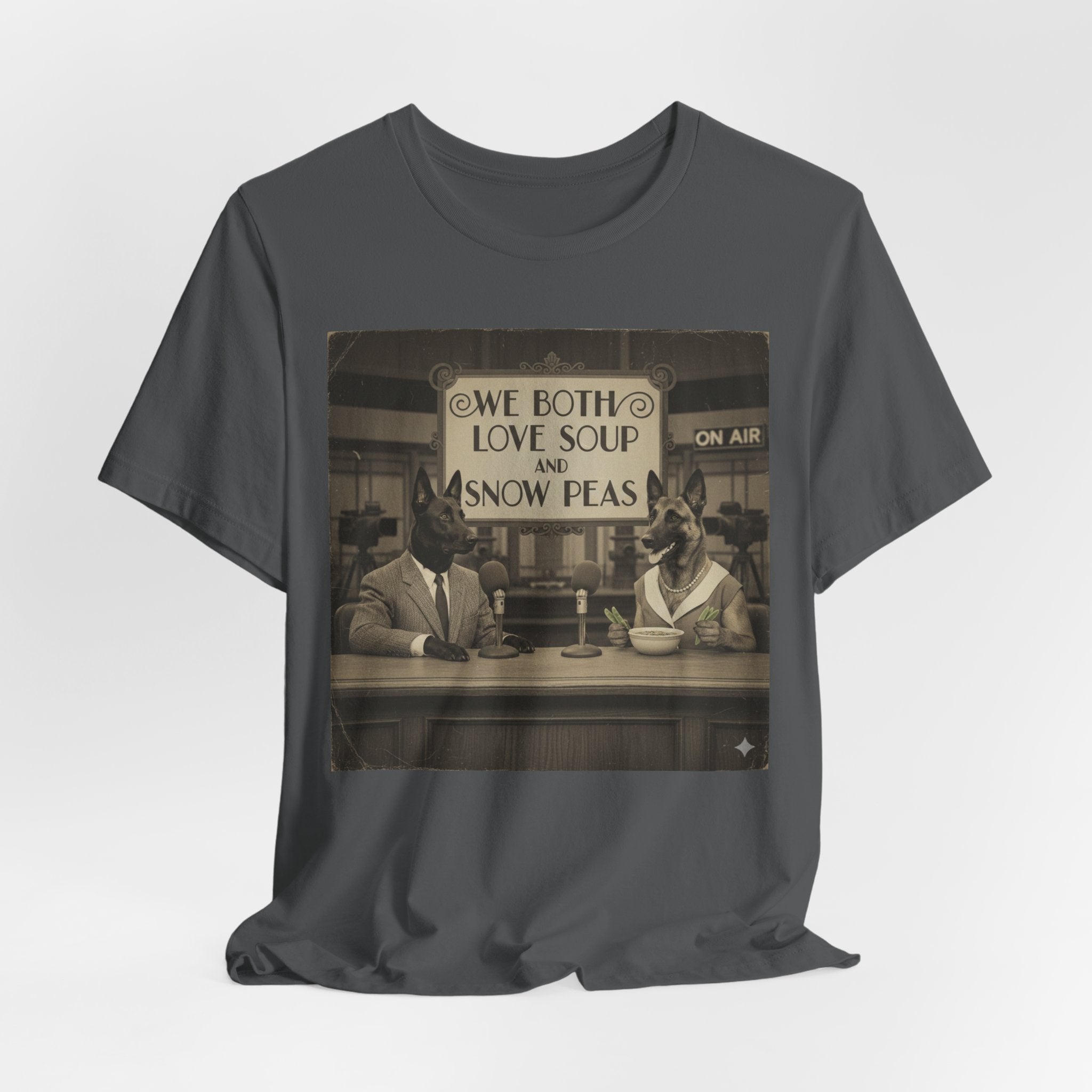 Best In Show quote tee, Vintage Radio Hosts 'We Both Love Soup and Snow Peas' T-Shirt