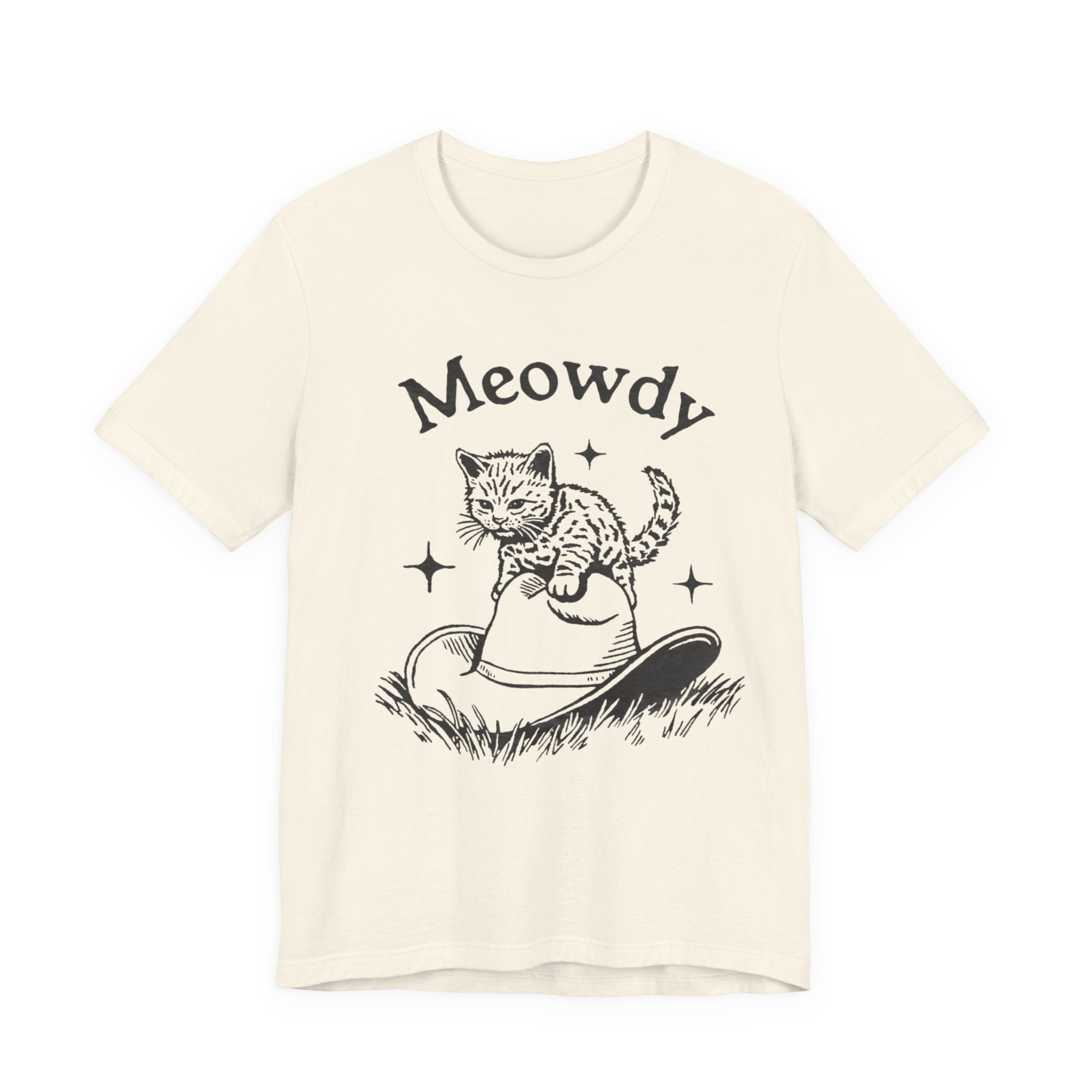 Cute Cat Meowdy Tee, Unisex Short Sleeve T-Shirt, Gift for Cat Lovers, Pet Owner Fashion, Funny Cat Humor, Comfortable Everyday Wear