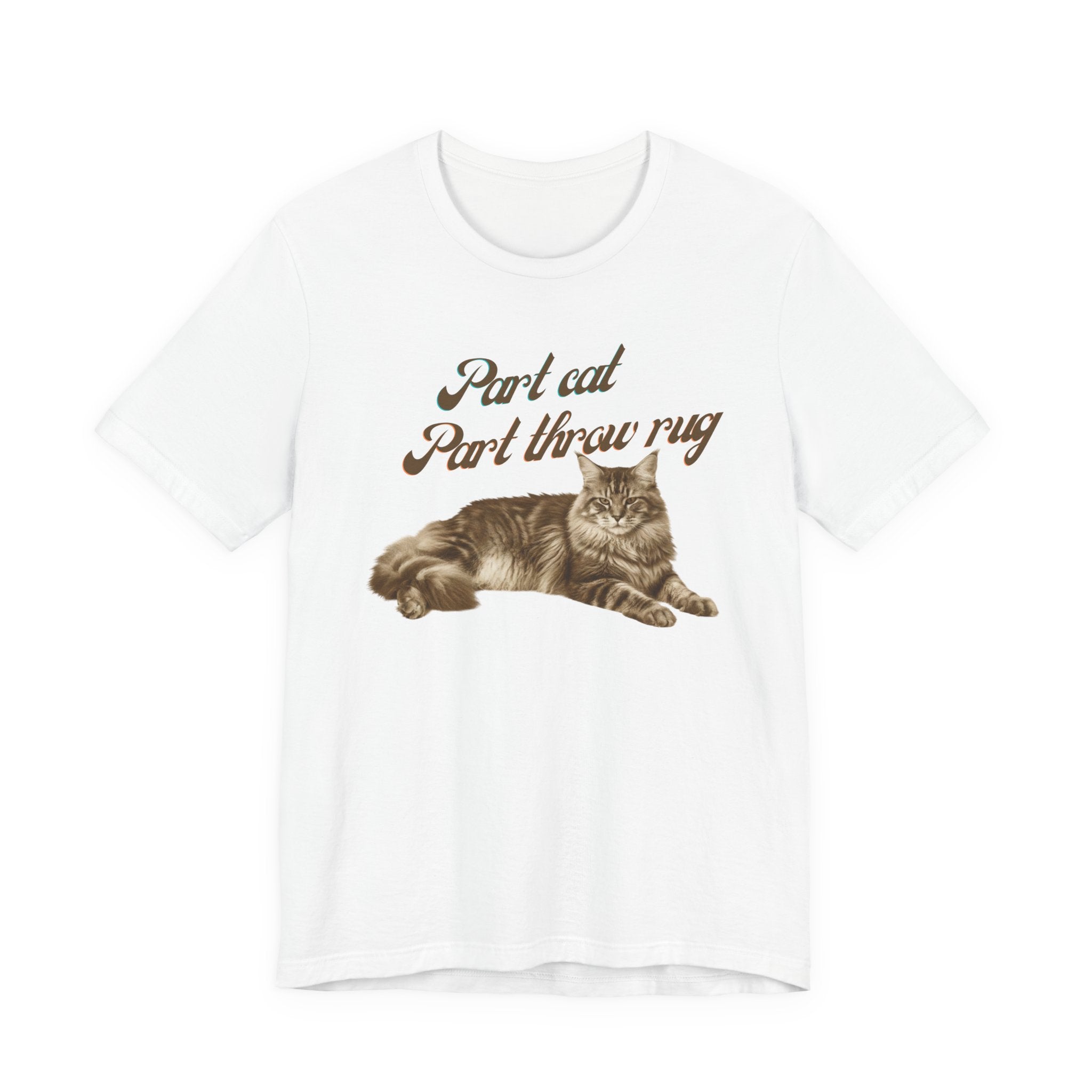 Maine Coon Cat T-Shirt | Vintage Maine Coon Cat Illustration, Part Cat Part throw rug