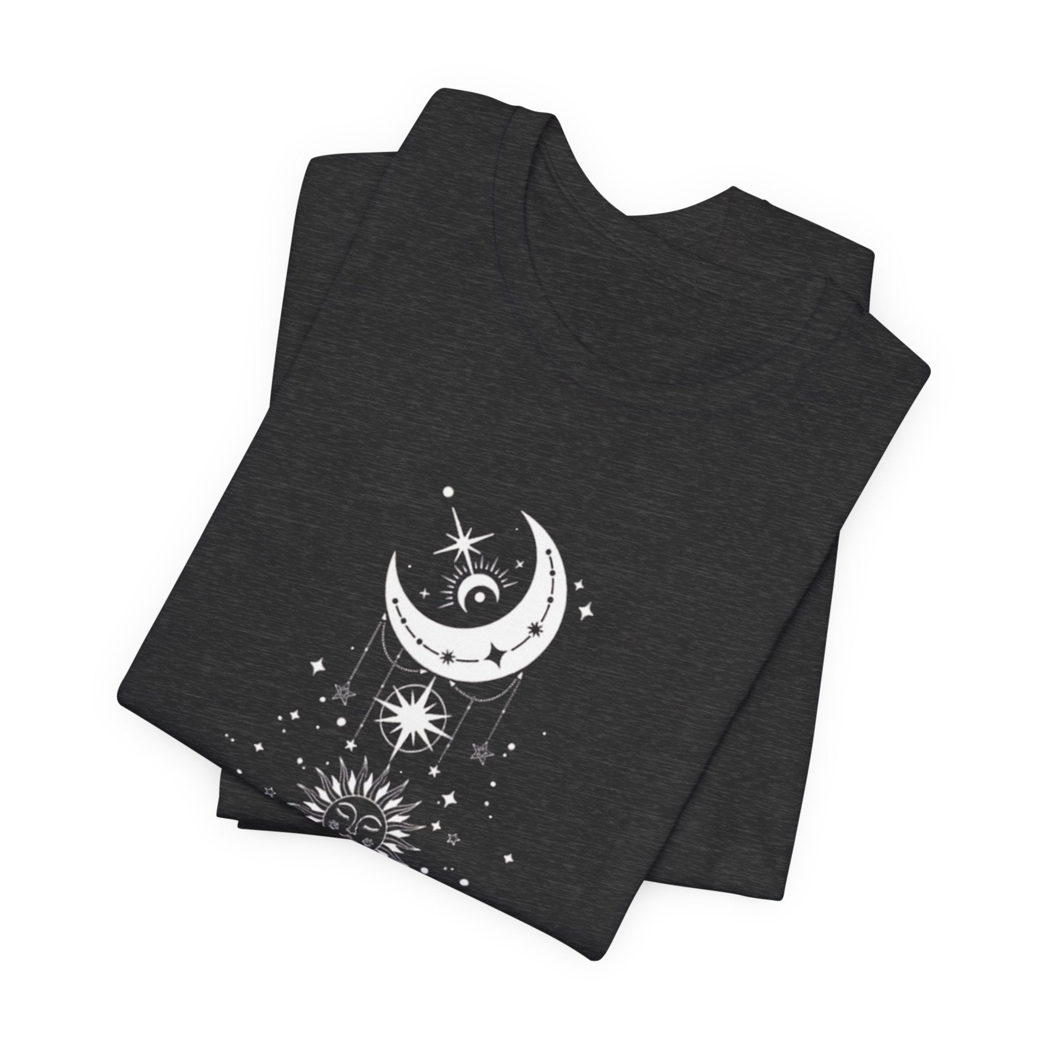 Celestial Moon Phase Tee, Unisex Graphic T-Shirt, Astrology Gift, Horoscope Apparel, Boho Style Top, Spiritual Wear