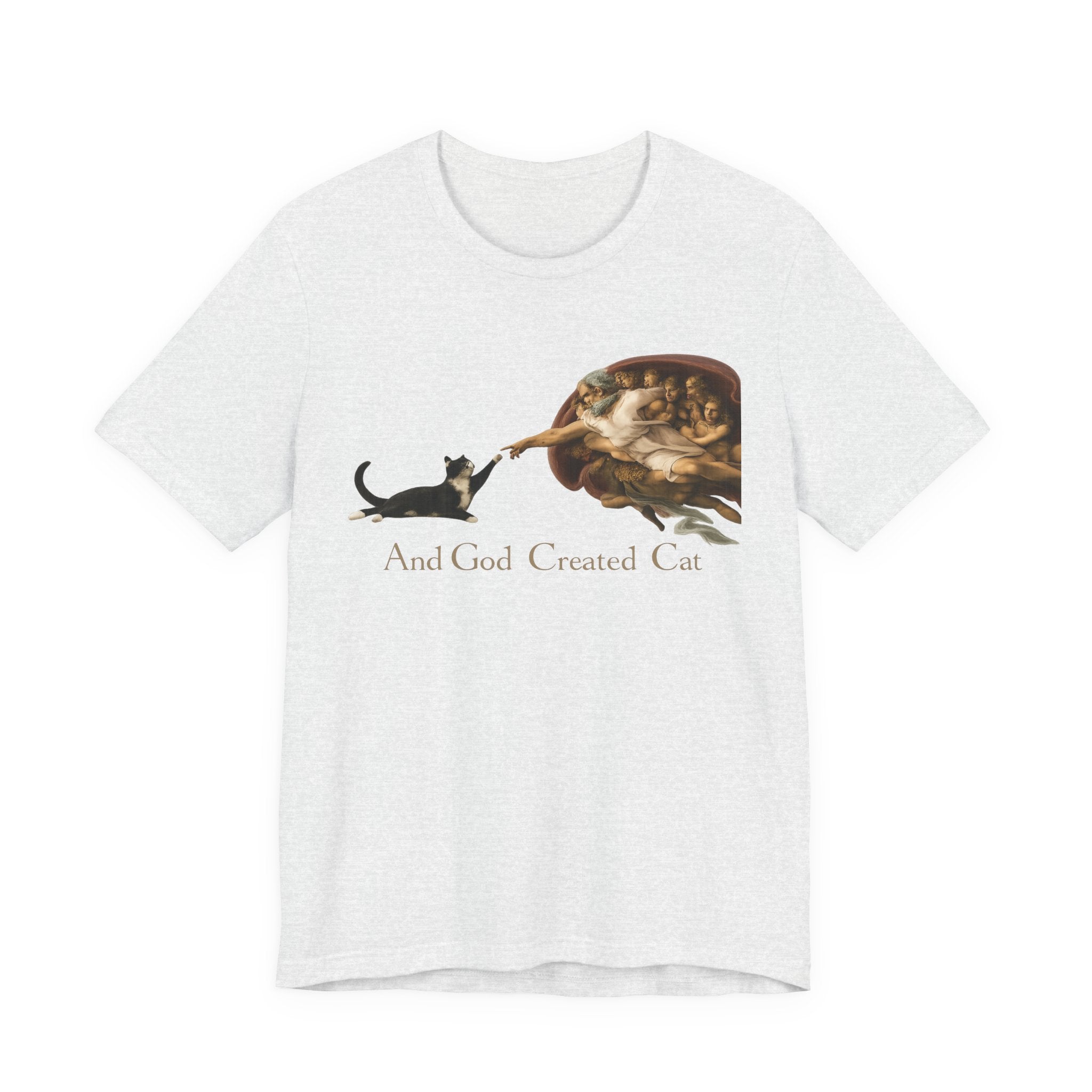 Cat Creation T-Shirt — "And God Created Cat" Graphic Tee