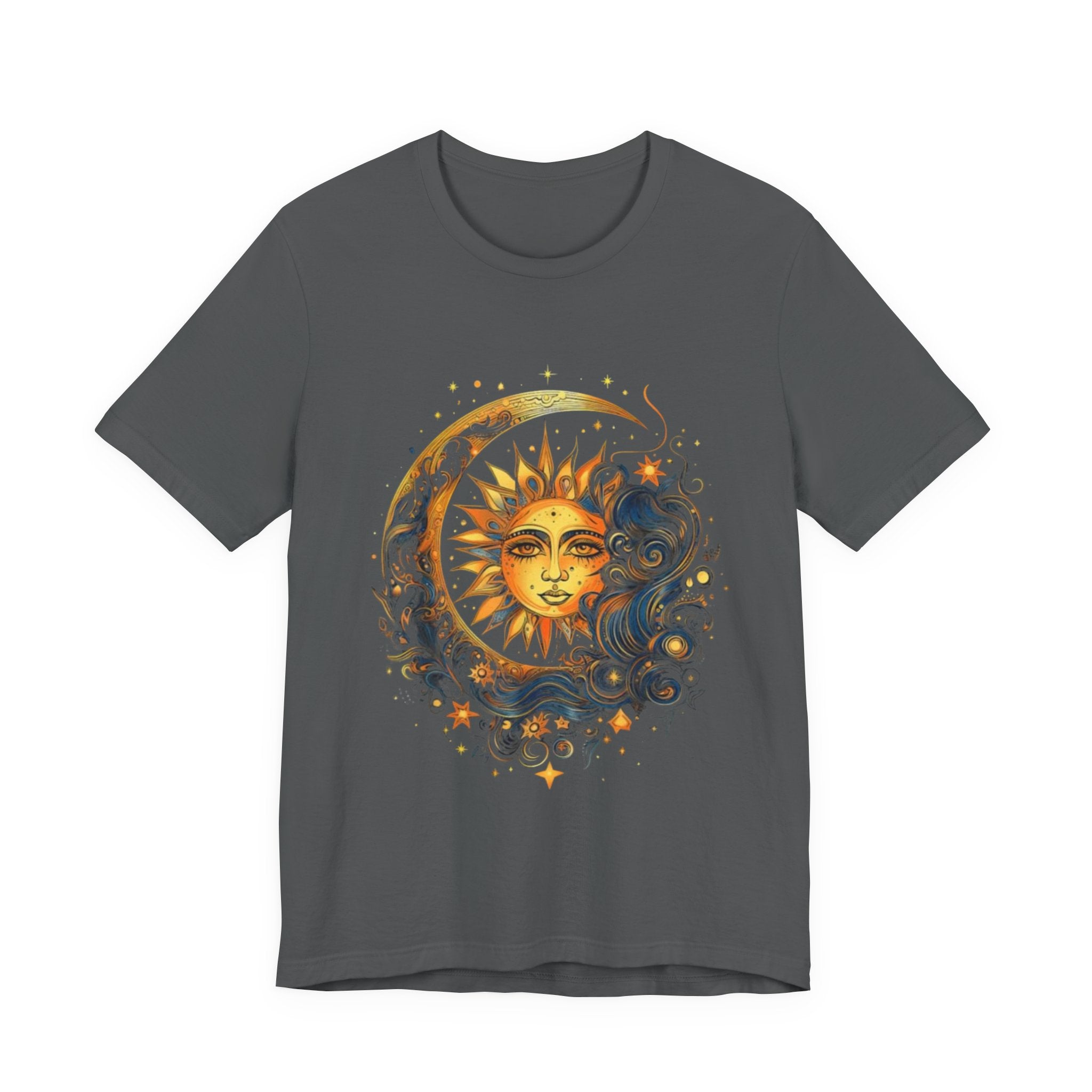 Sun and Moon Graphic Tee, Cosmic T-shirt for Astrology Lovers, Unisex Summer Tee, Celestial Art Shirt, Unique Gift Idea, Horoscope Fashion