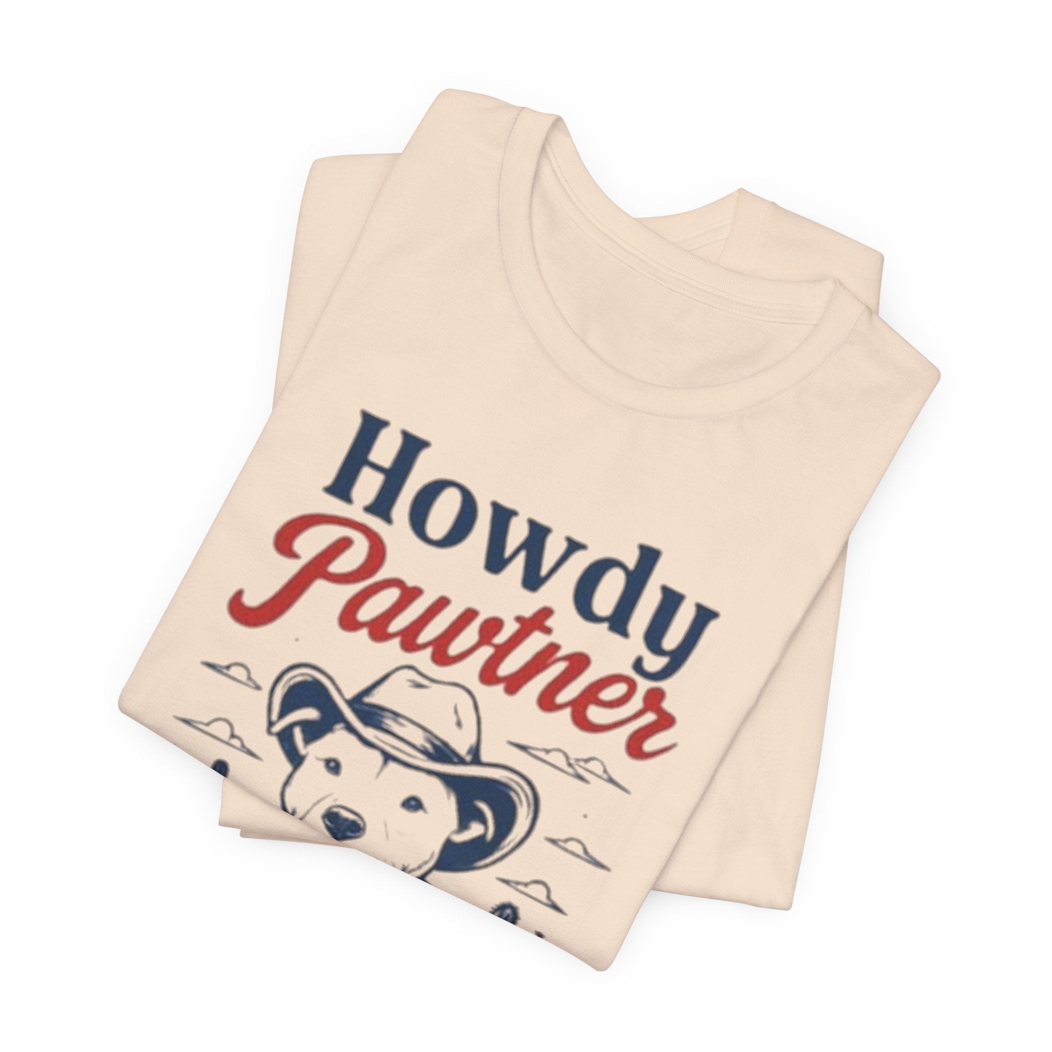 Howdy Pawtner Dog Cowboy Tee | Pit bull tee,Western Cactus Puppy Illustration