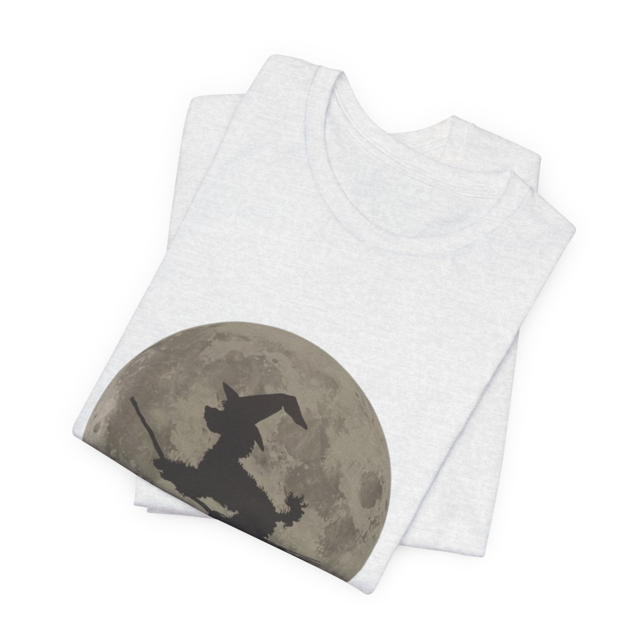 Poodle tee, Witchy Moon Graphic Tee, Spooky Halloween Shirt, Unisex Tee for Fall, Witch Costume Top, Magical Gift for Her