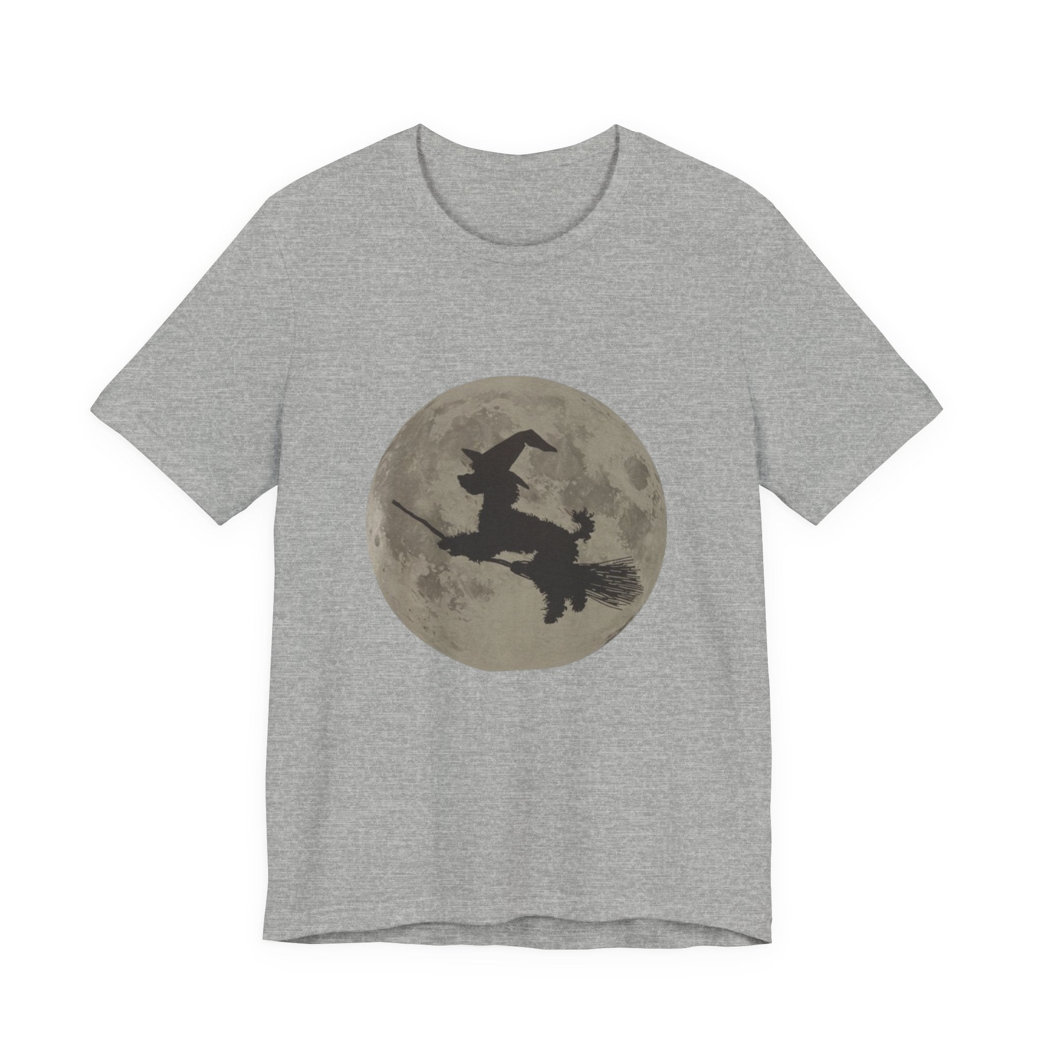 Poodle tee, Witchy Moon Graphic Tee, Spooky Halloween Shirt, Unisex Tee for Fall, Witch Costume Top, Magical Gift for Her
