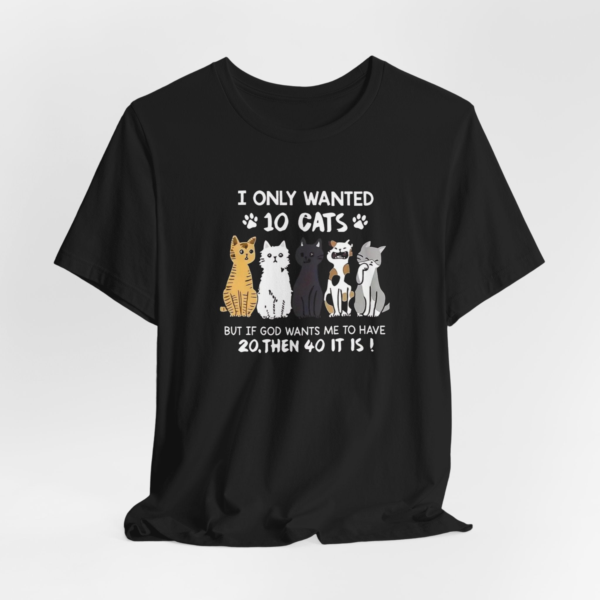 I Only Wanted 10 Cats tee | Cat Lover T-Shirt, Funny Cat Quote
