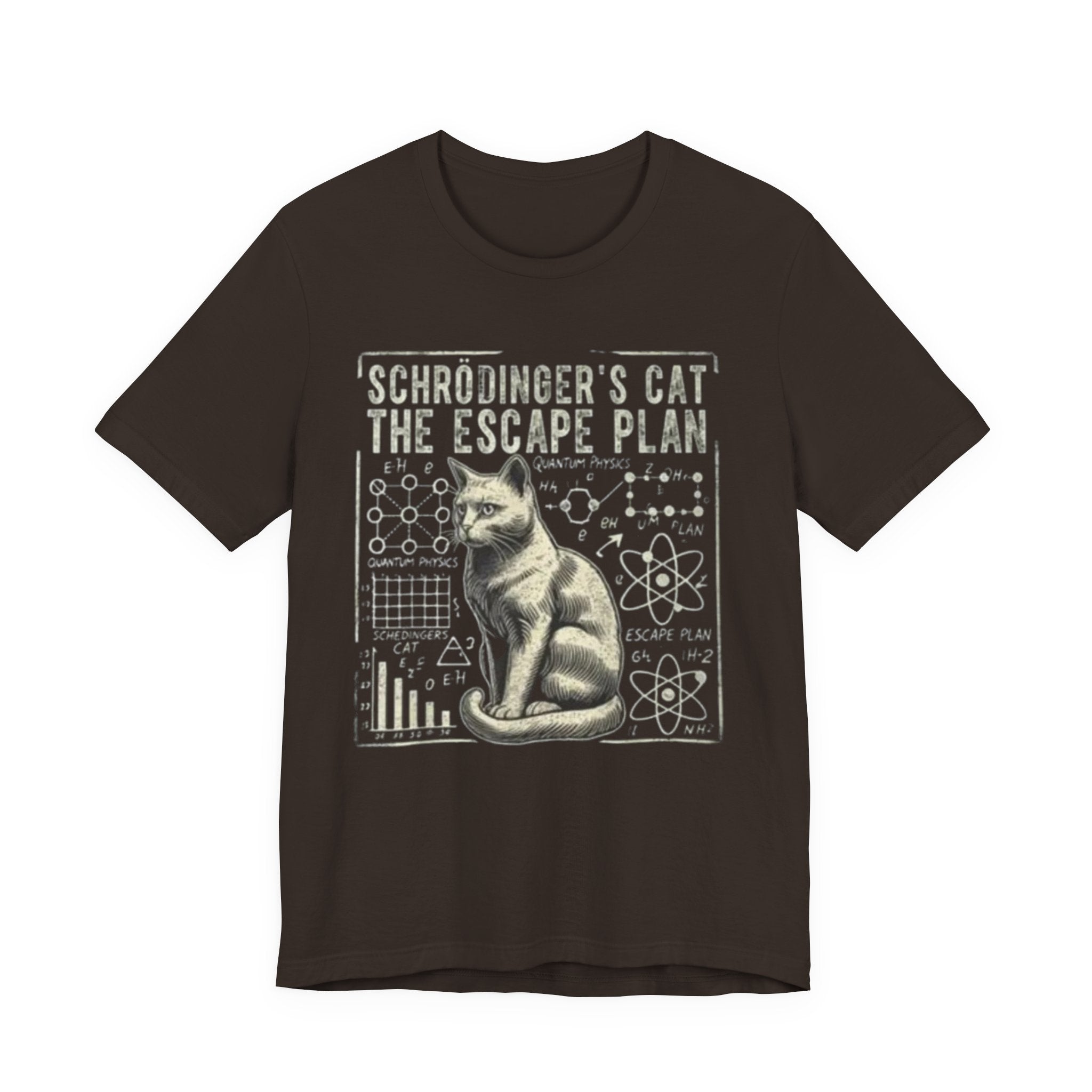 Schrödinger's Cat Escape Plan Tee | Physics Cat Diagram Shirt