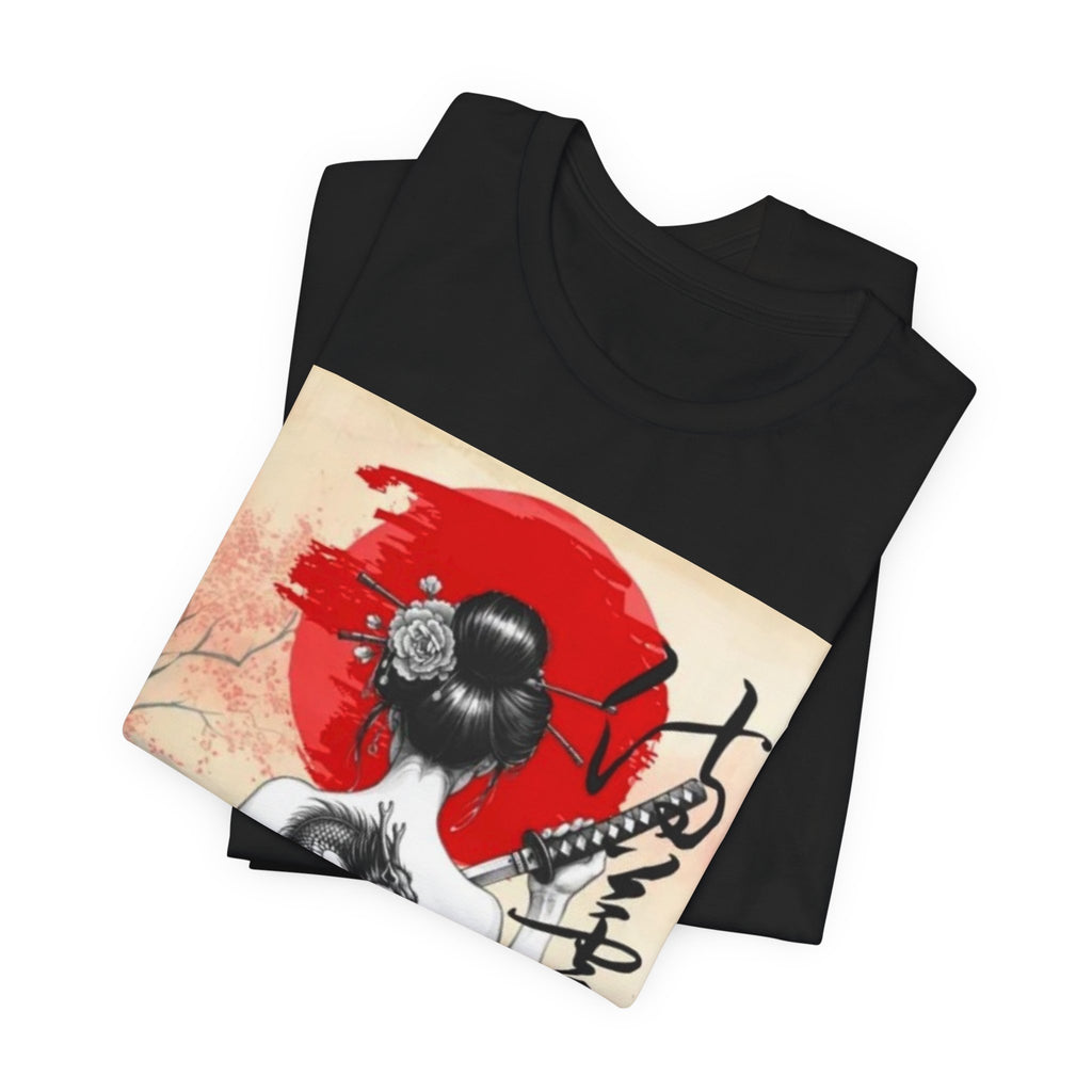 Geisha Portrait Tee | Japanese Red Sun, Dragon Tattoo, Calligraphy