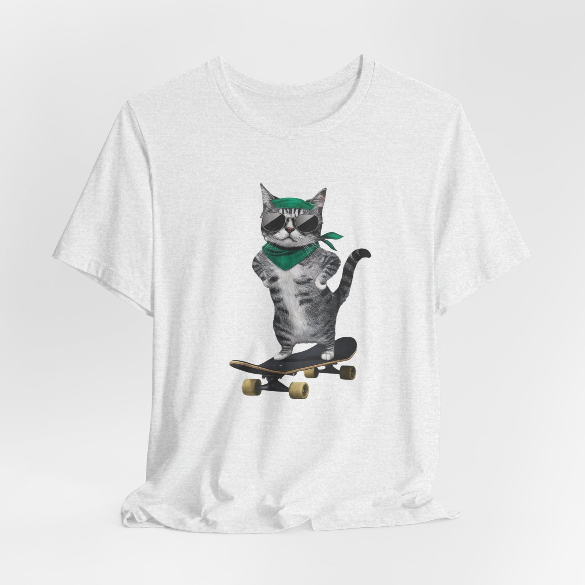 Skateboarding Cat Tee | Cool Cat on Skateboard Shirt