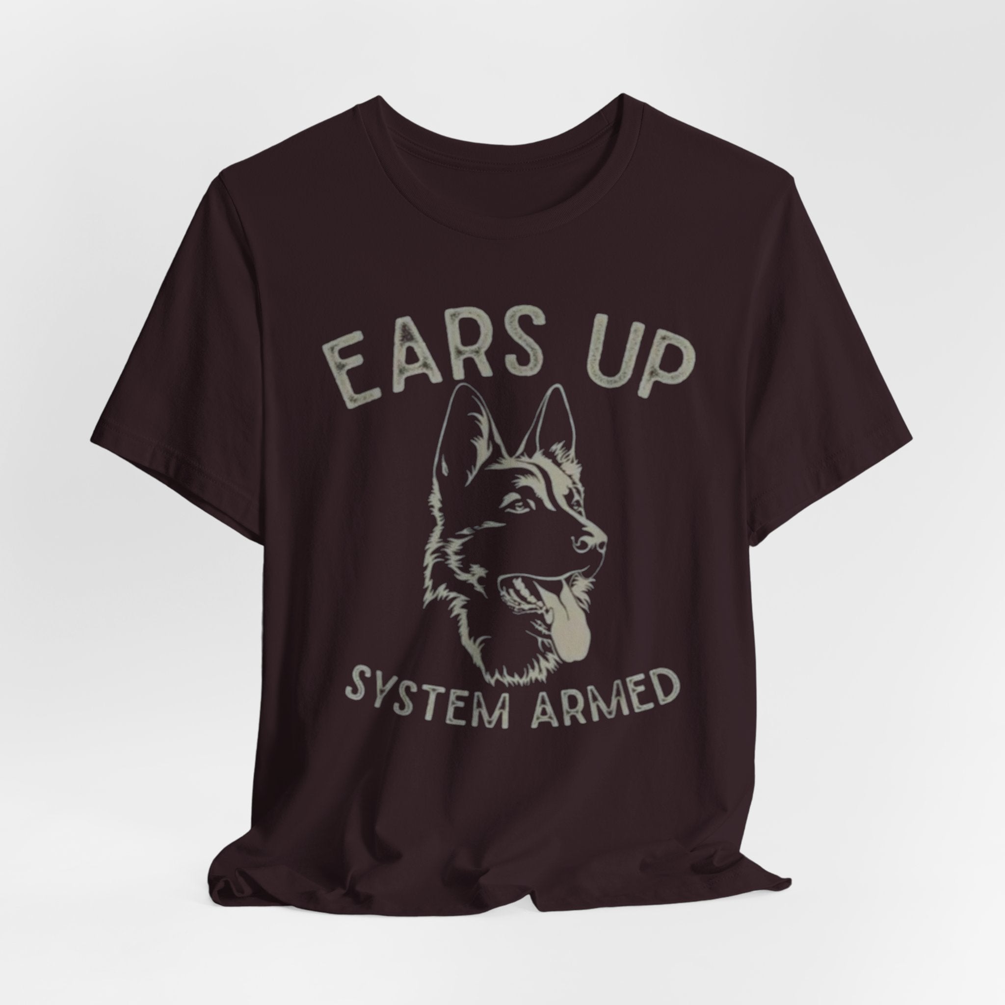 German Shepherd  Ears Up K9 Graphic Tee — "System Armed" German Shepherd Dog Shirt