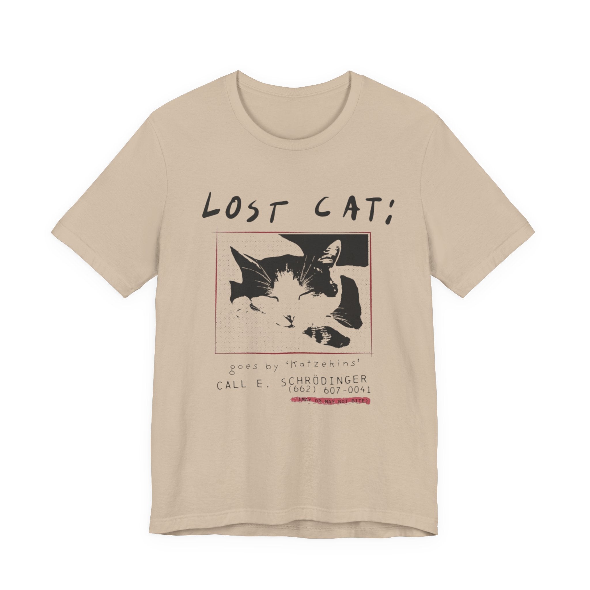 Lost Cat Poster Tee — Schrodinger Cat Graphic T-Shirt
