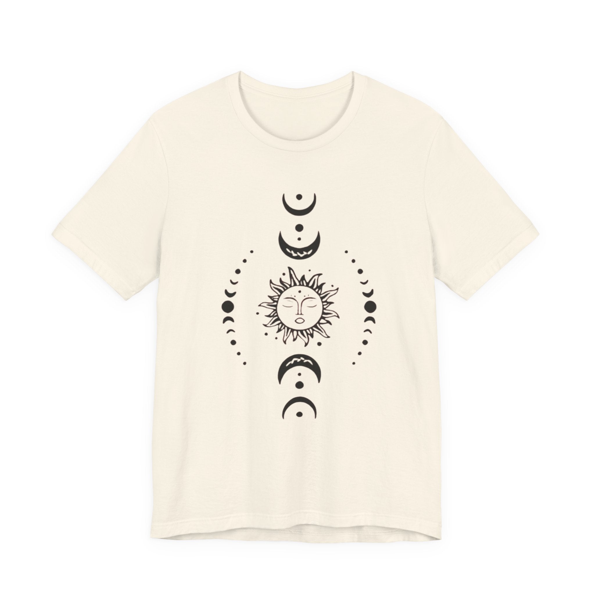 Celestial Phase Unisex Tee | Sun and Moon Graphic Tee, Astrology Shirt, Boho Style, Gift for Sky Lovers, Casual Everyday Wear