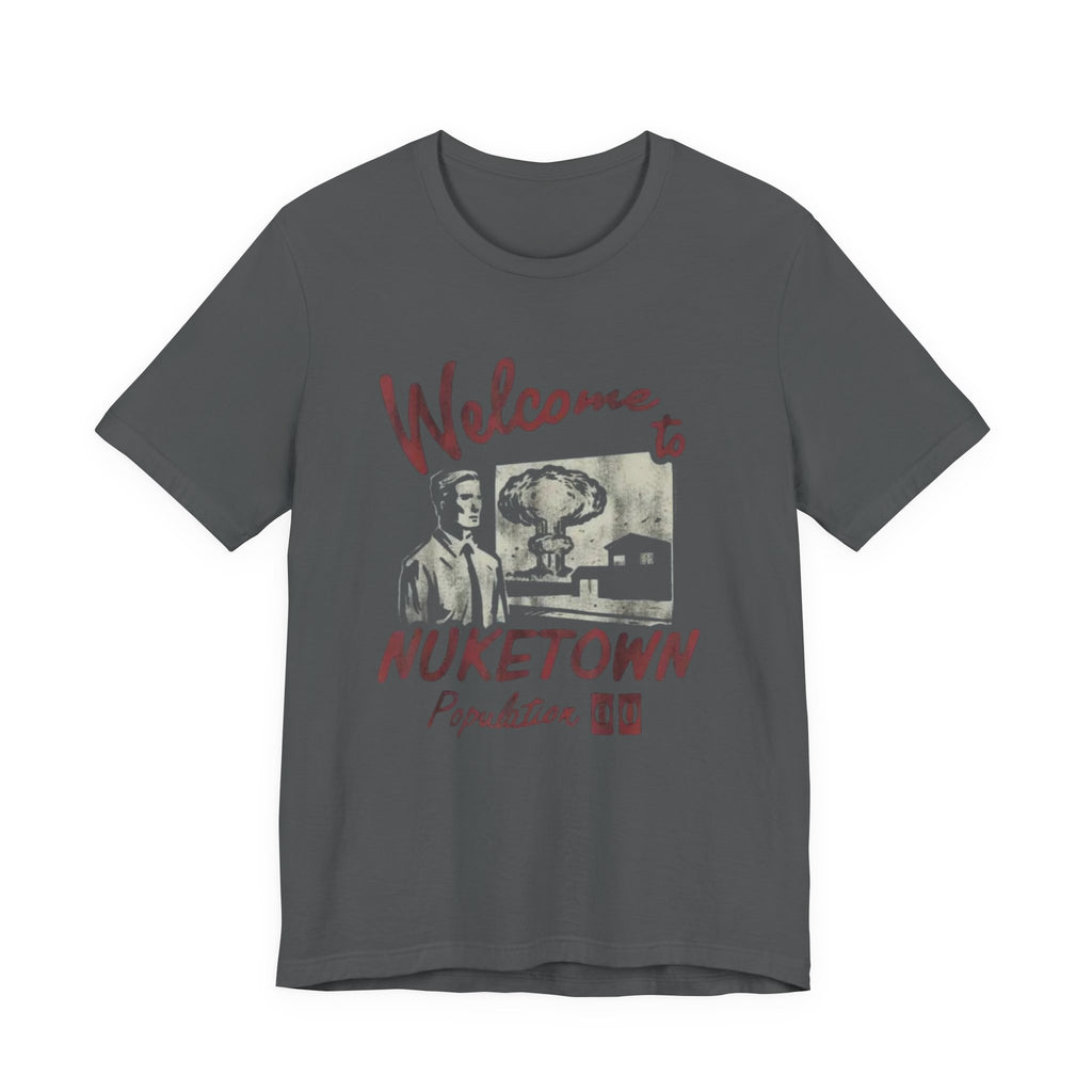 Nuketown Retro Tee — "Welcome to Nuketown" Vintage Gaming T‑Shirt, Fallout Tee