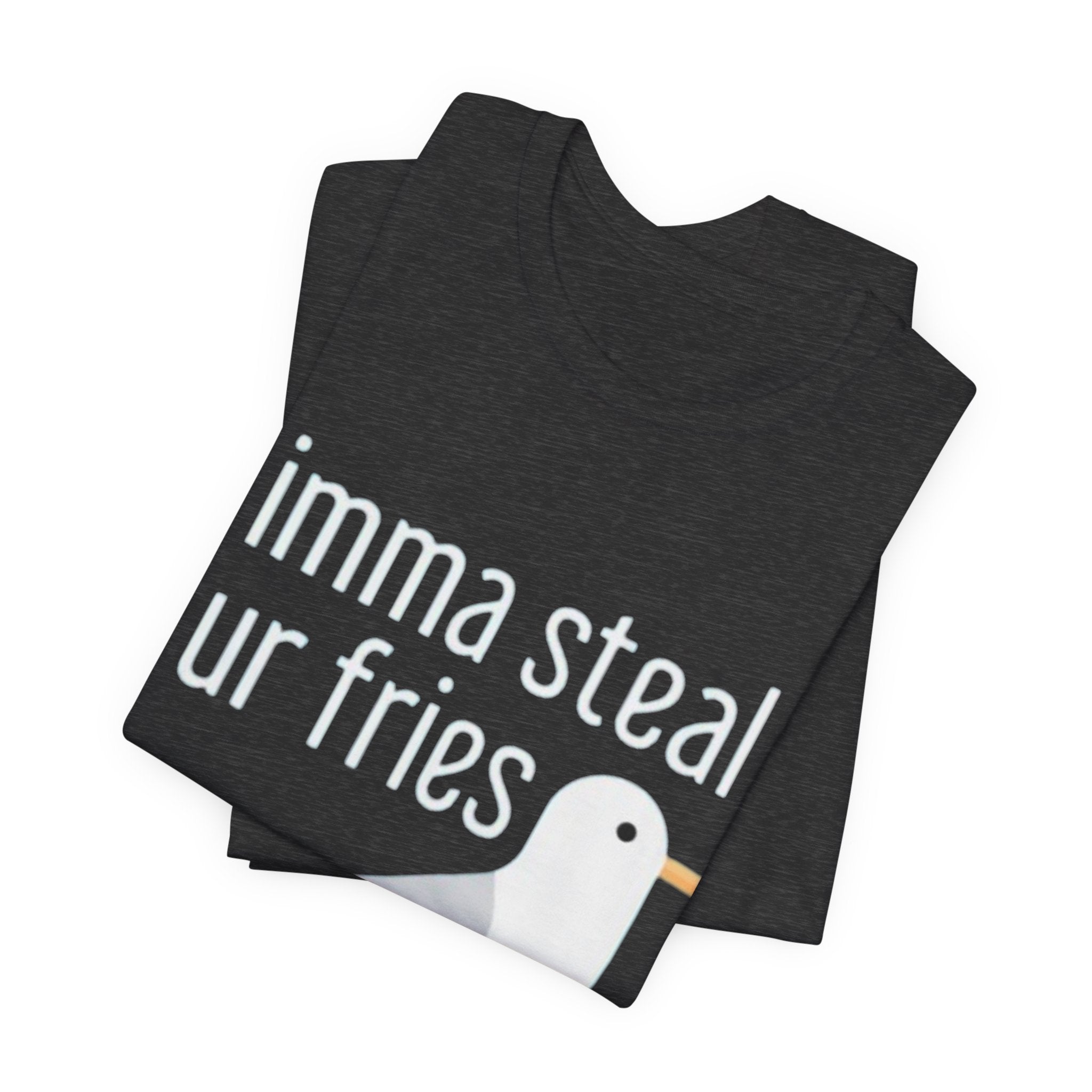 Funny Seagull Tee | Imma Steal Ur Fries | Casual T-Shirt, Gift for Food Lovers, Beachwear, Summer Outing, Humorous Apparel