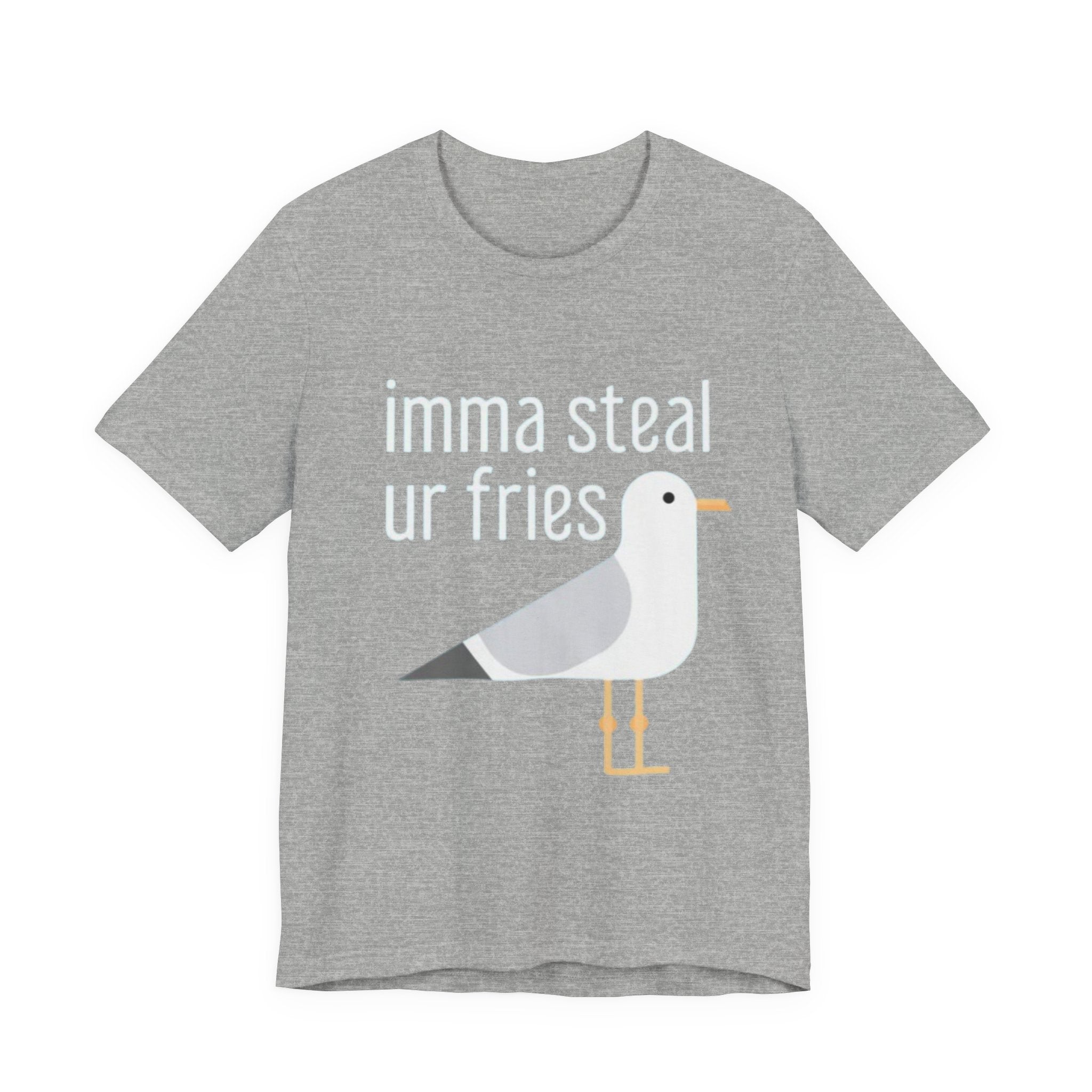 Funny Seagull Tee | Imma Steal Ur Fries | Casual T-Shirt, Gift for Food Lovers, Beachwear, Summer Outing, Humorous Apparel