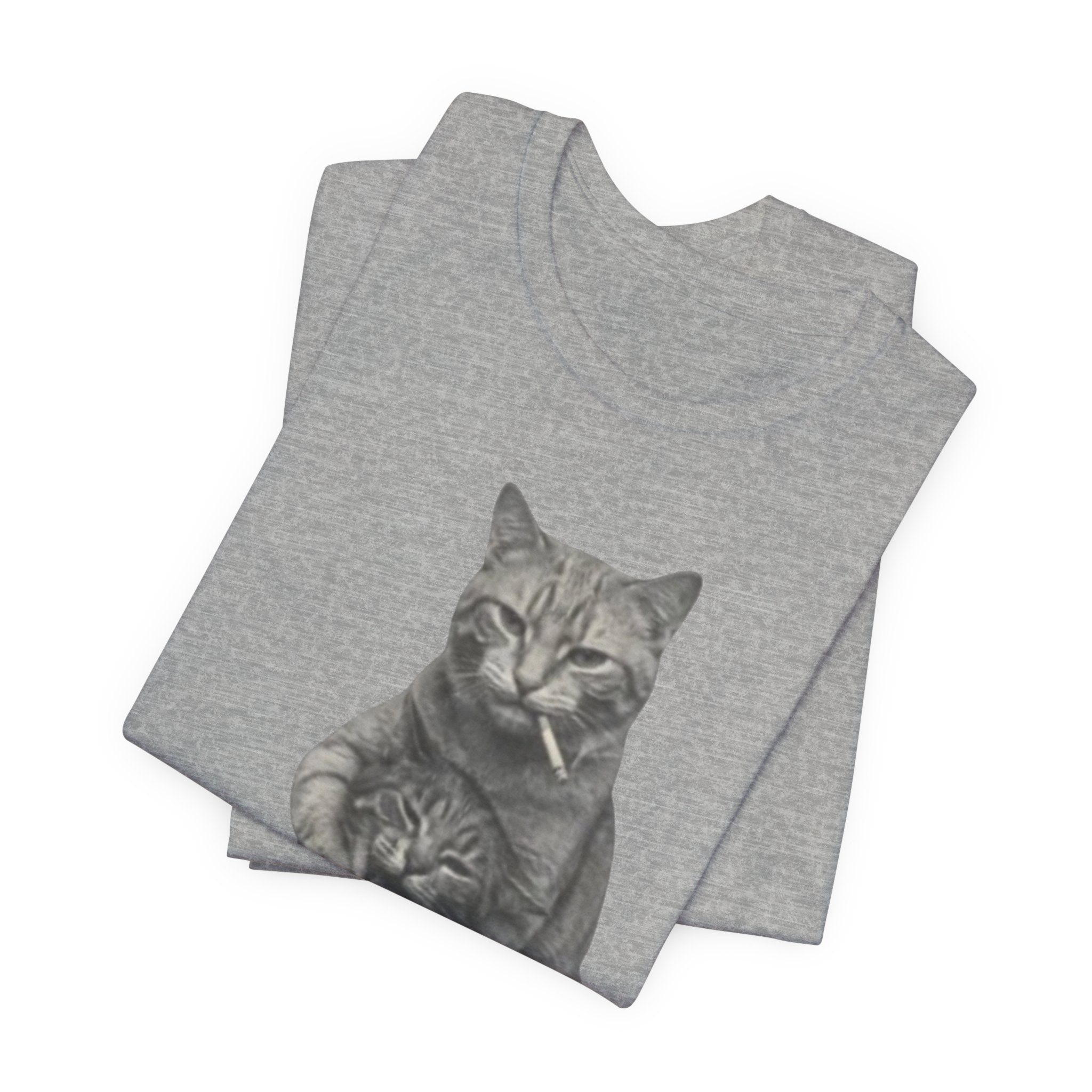 Cat Hug T-Shirt — Cute Vintage Cat Illustration Tee