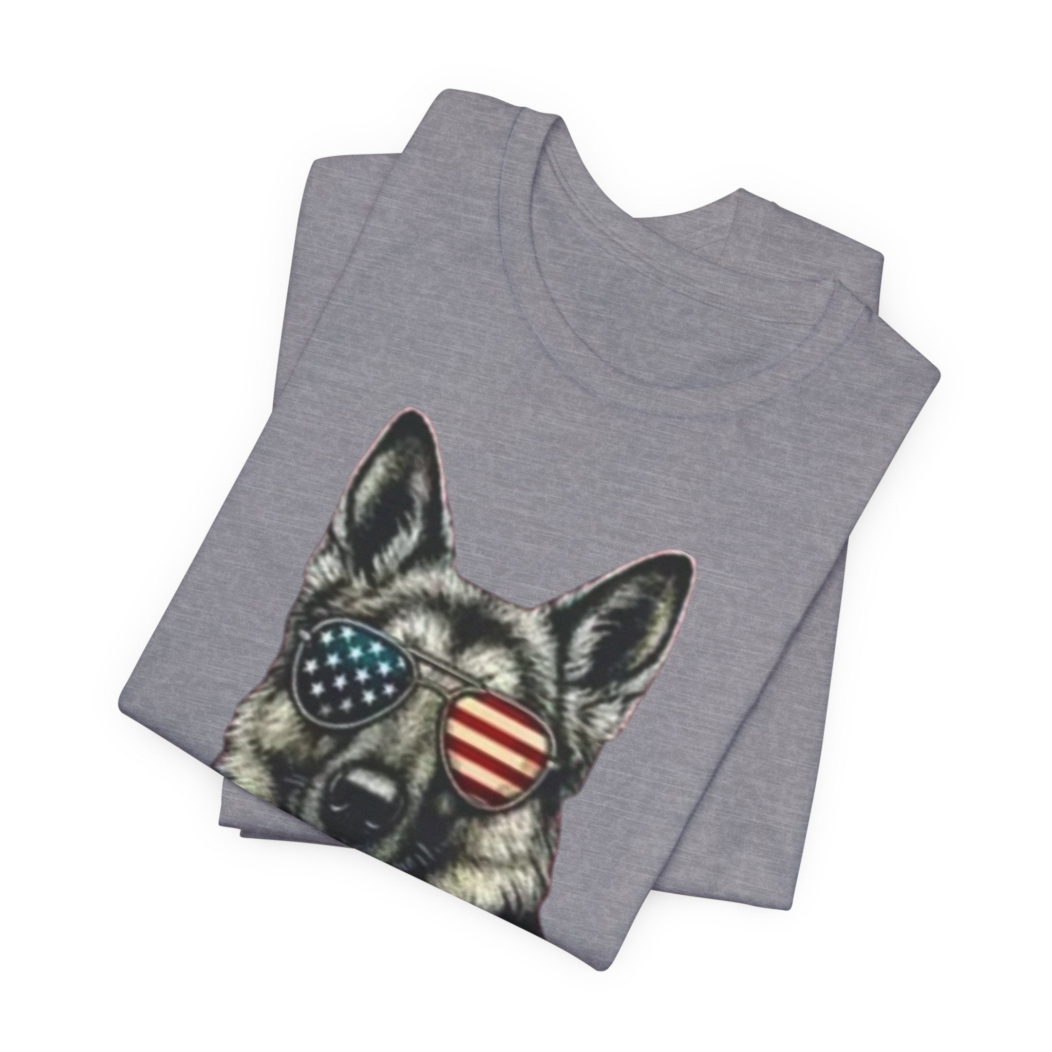 German Shepherd, American Flag Sunglasses German Shepherd T-Shirt