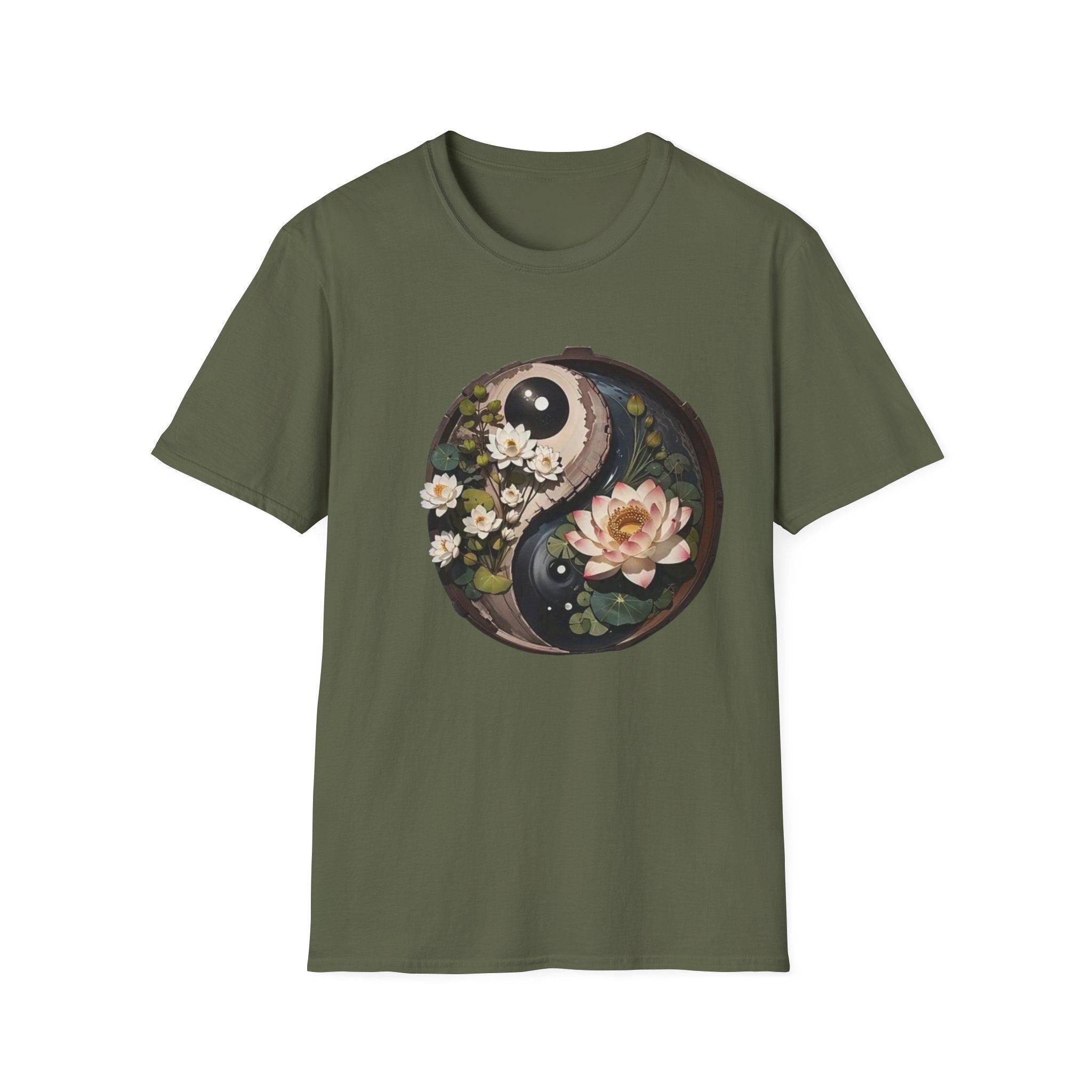 Floral Yin Yang T-Shirt — Botanical Balance Graphic Tee