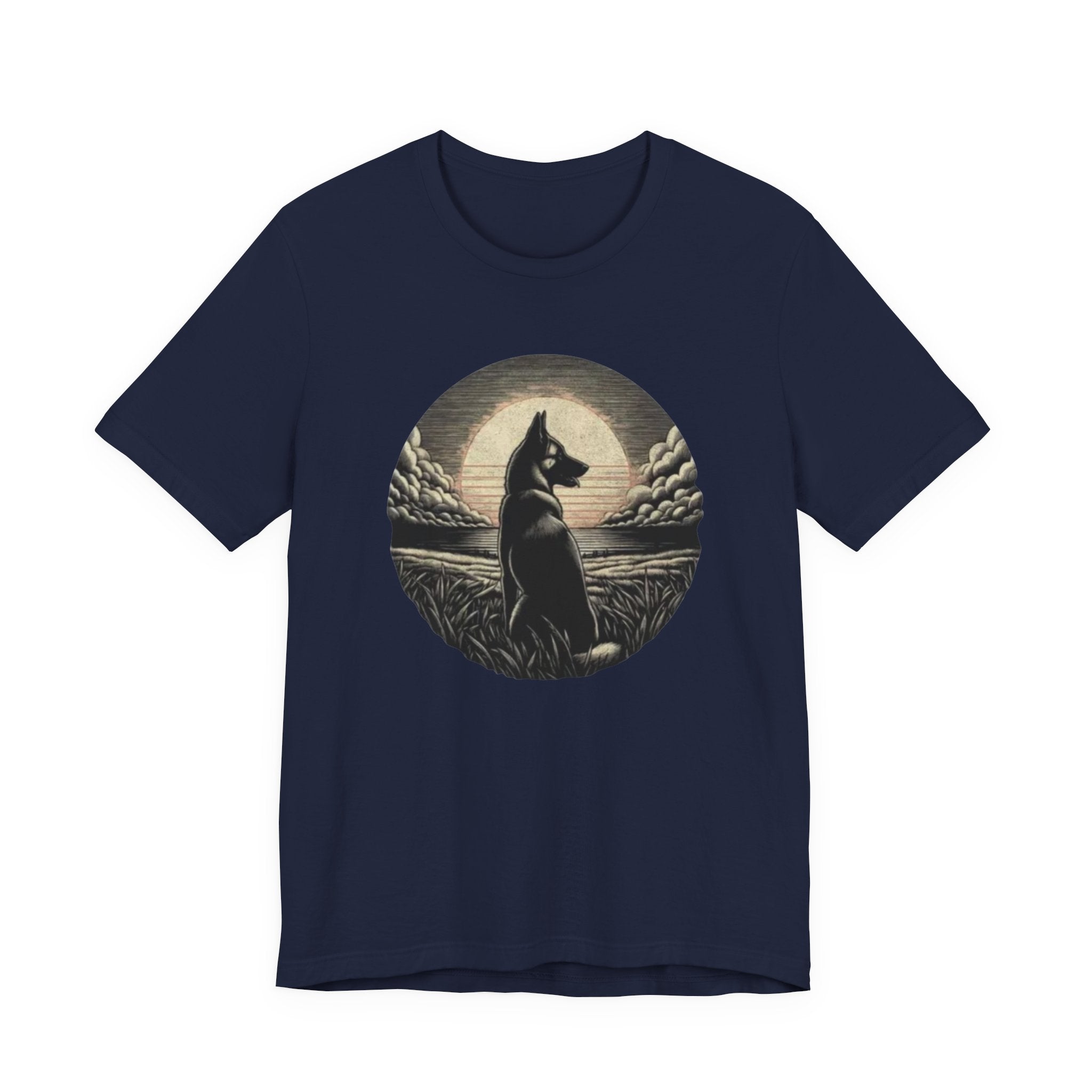 Belgian malinios silhouette sunset circle Tee | Nature, Moonlit Landscape