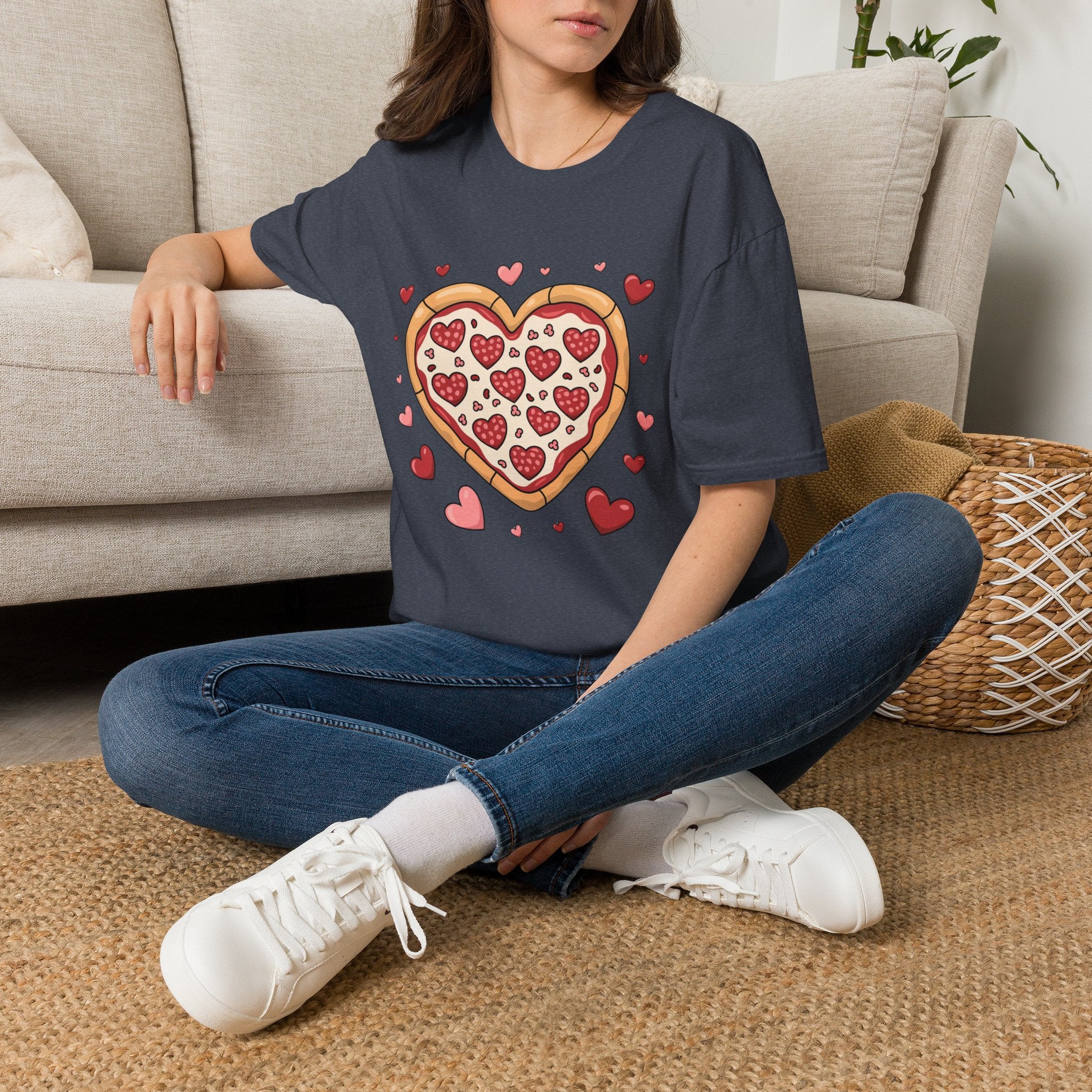 Pizza Heart T-Shirt, Foodie Tee, Love Pizza Shirt, Unisex Softstyle Tee, Pizza Lover Gift