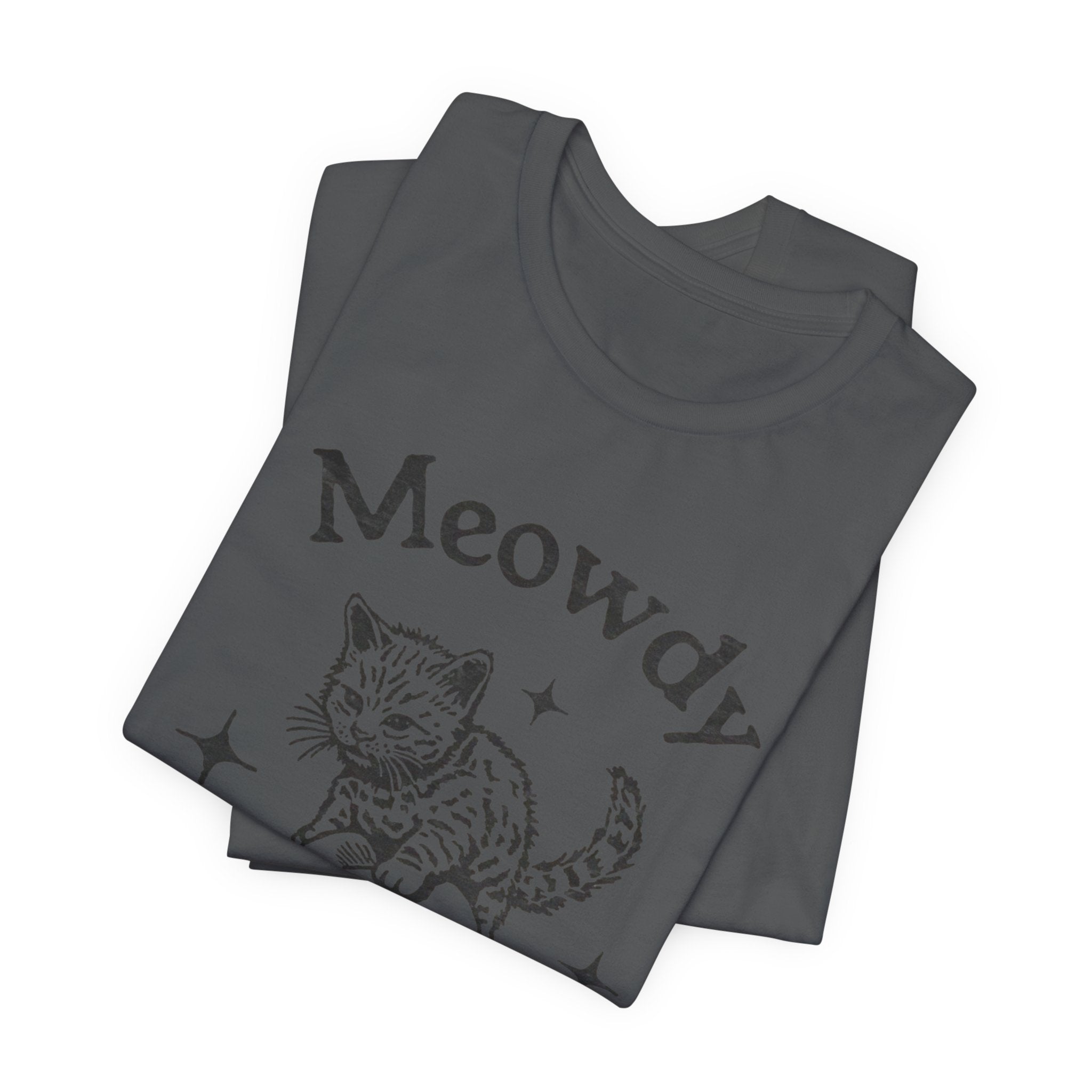 Cute Cat Meowdy Tee, Unisex Short Sleeve T-Shirt, Gift for Cat Lovers, Pet Owner Fashion, Funny Cat Humor, Comfortable Everyday Wear