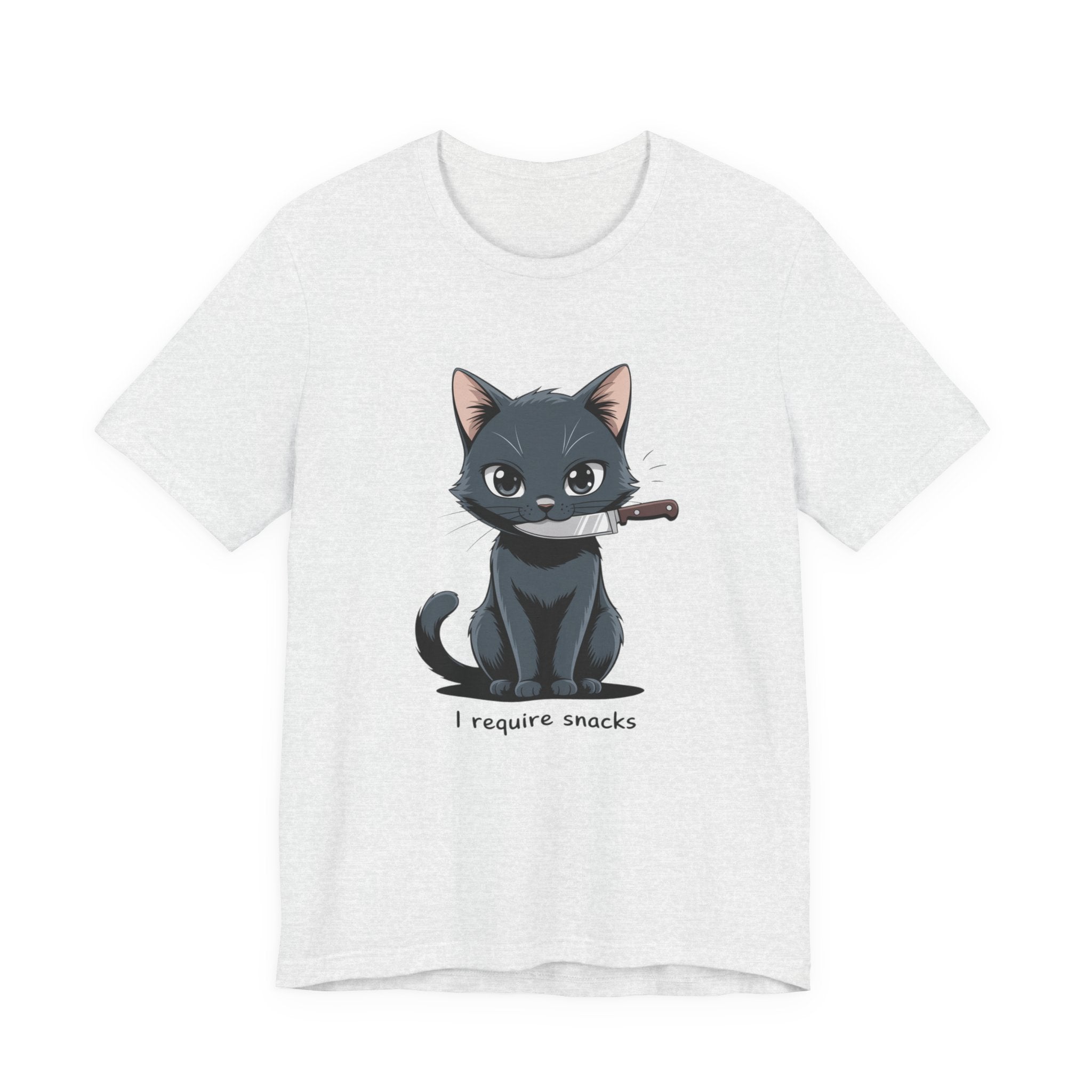 Cute Cat Snack Time Tee, Unisex Cartoon T-Shirt, Pet Lover Gift, Animal Lover Apparel, Funny Cat Shirt, Gift for Cat Owners