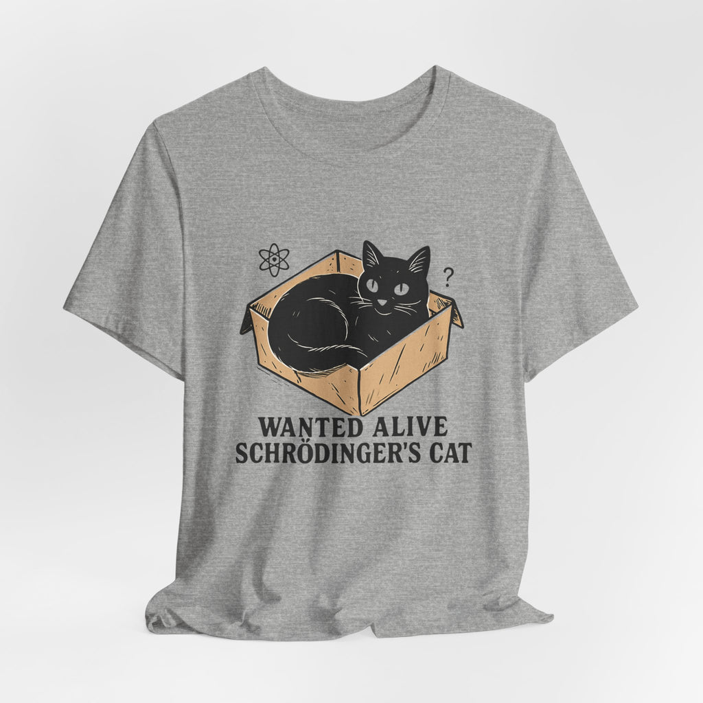 Schrödinger's Cat in Box Tee | Wanted Alive Cat Illustration