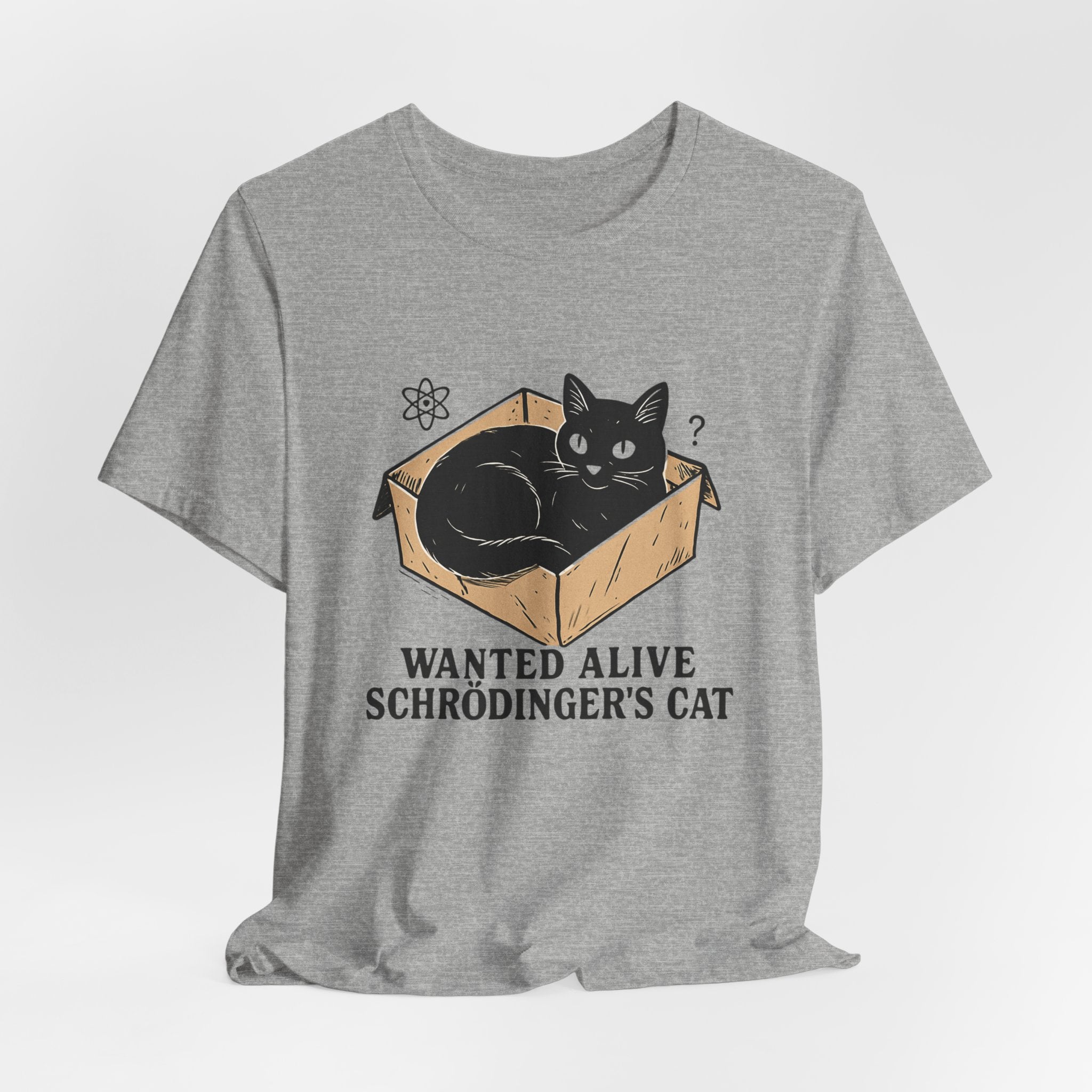 Schrödinger's Cat in Box Tee | Wanted Alive Cat Illustration