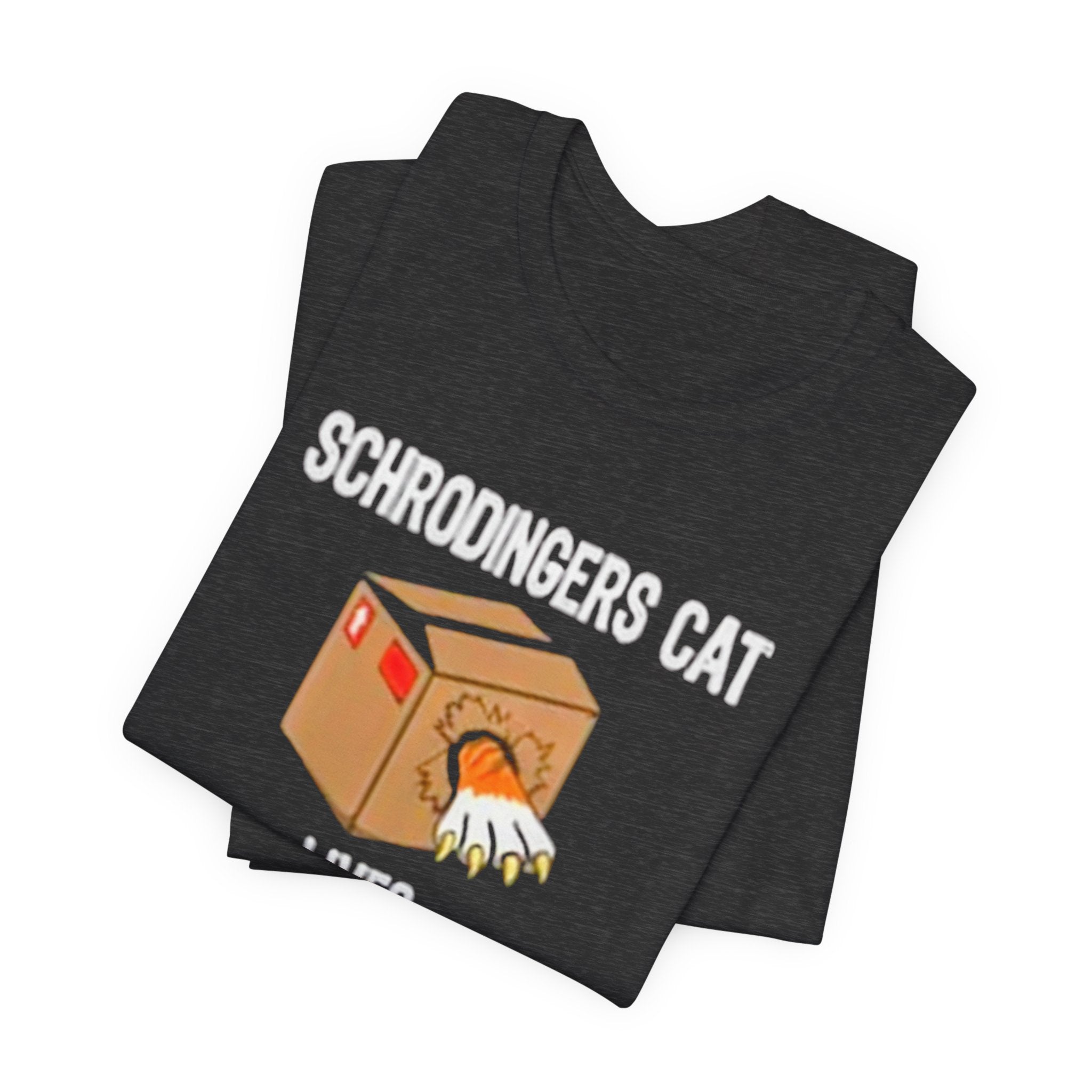 Schrodingers Cat Angry Cat Box T-Shirt | Science Humor Tee
