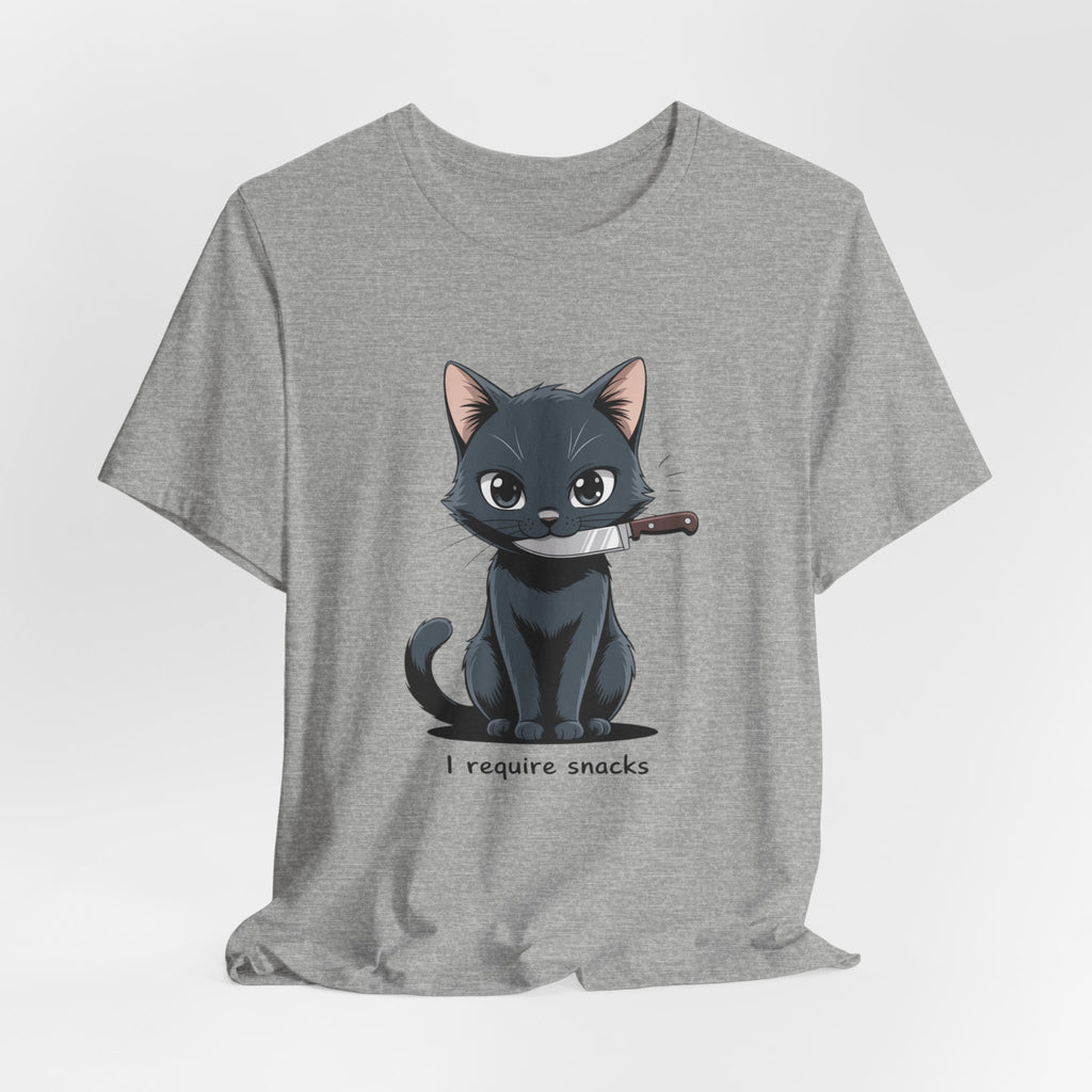 Cute Cat Snack Time Tee, Unisex Cartoon T-Shirt, Pet Lover Gift, Animal Lover Apparel, Funny Cat Shirt, Gift for Cat Owners