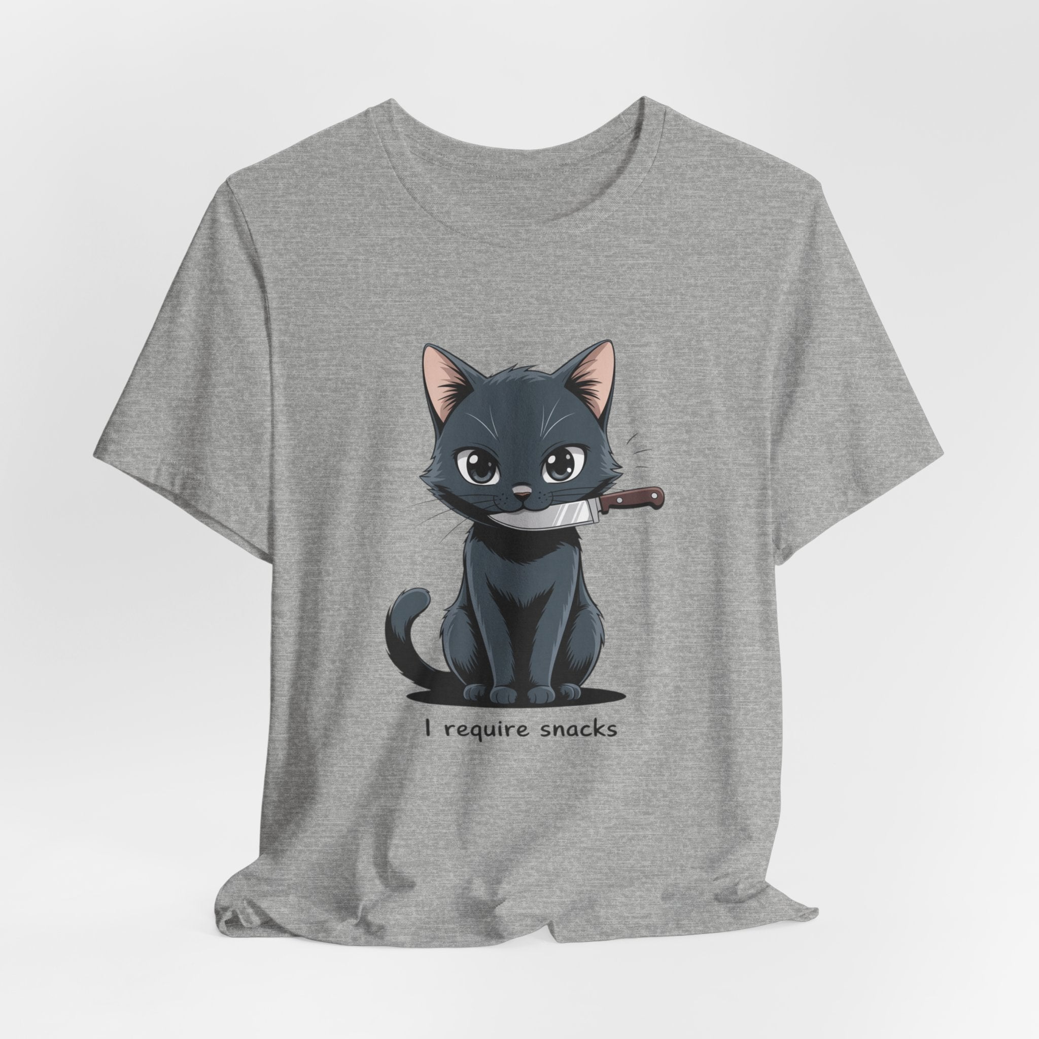 Cute Cat Snack Time Tee, Unisex Cartoon T-Shirt, Pet Lover Gift, Animal Lover Apparel, Funny Cat Shirt, Gift for Cat Owners