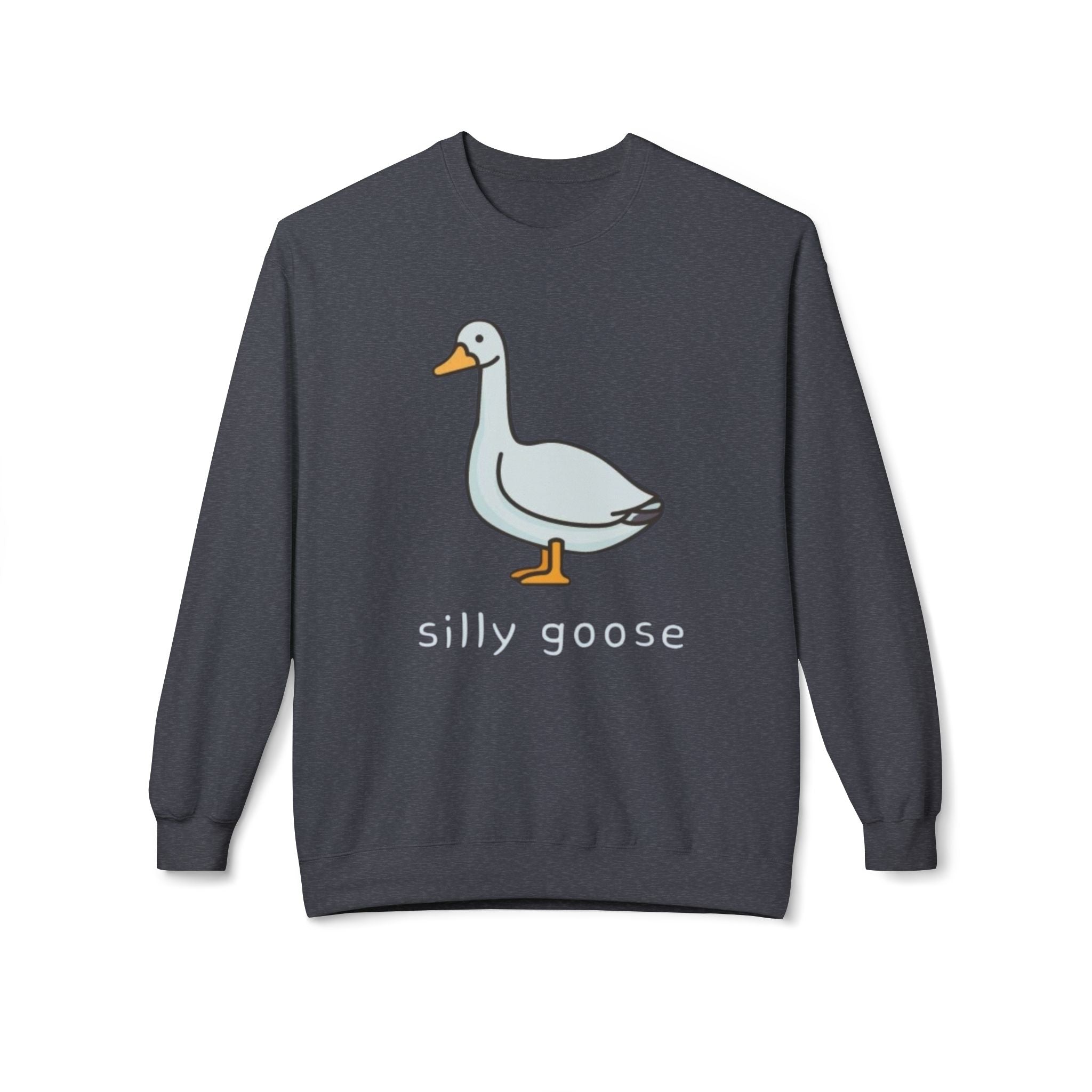 Silly Goose Illustration Sweatshirt | Cute Duck Cartoon Crewneck