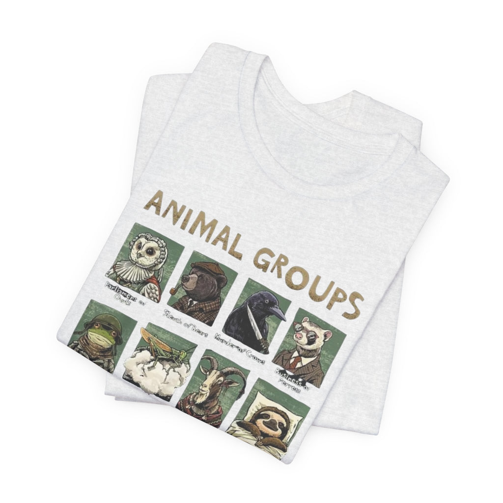 Animal Groups tee | Vintage animal illustrations grid