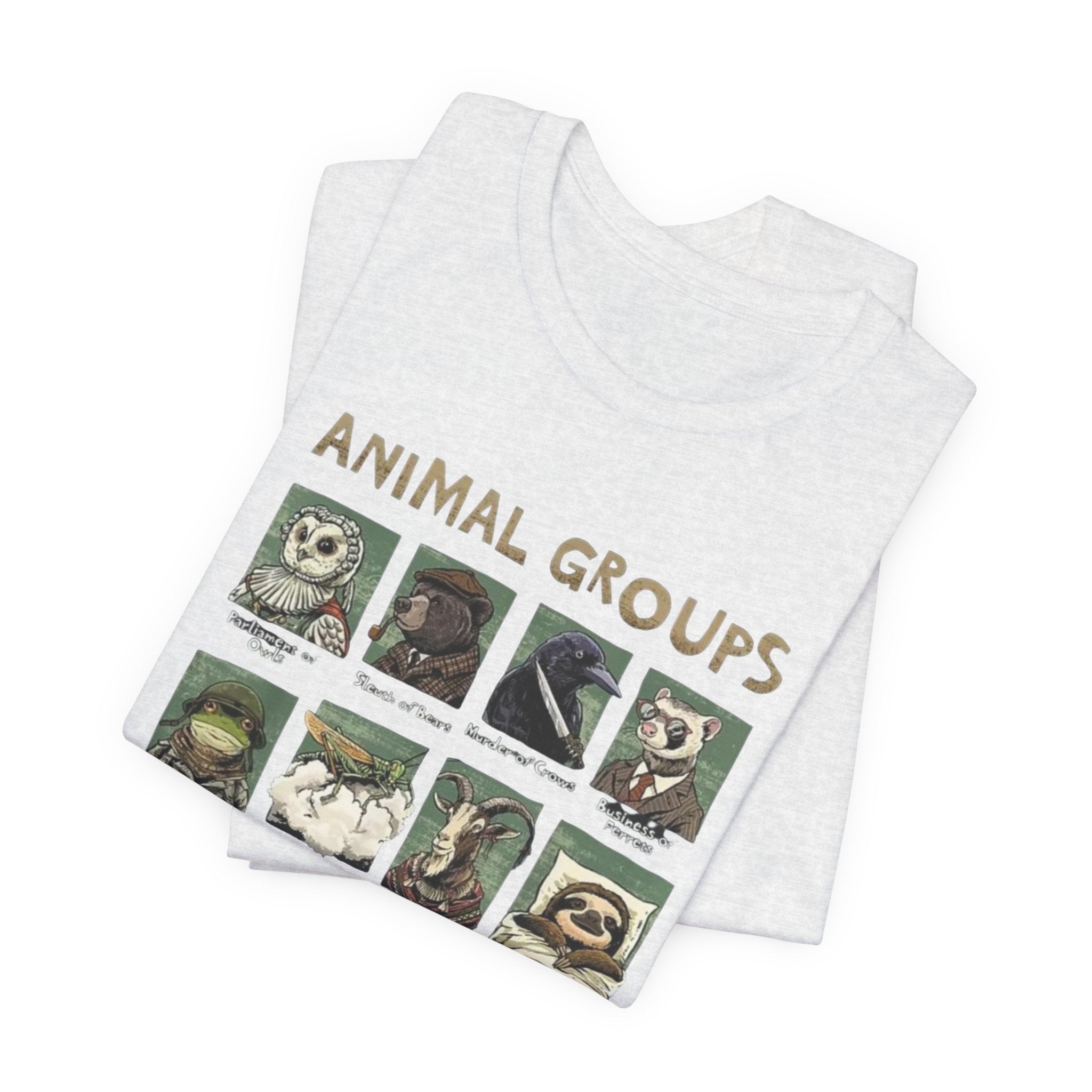 Animal Groups tee | Vintage animal illustrations grid