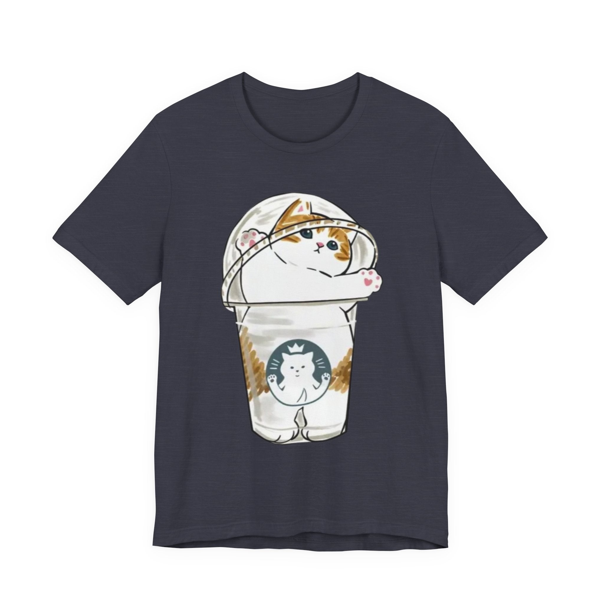 Cat in Bubble Tea Cup Tee | Kawaii Cat Boba Shirt, Cat in Coffee Cup tee, Cute Cat Illustration