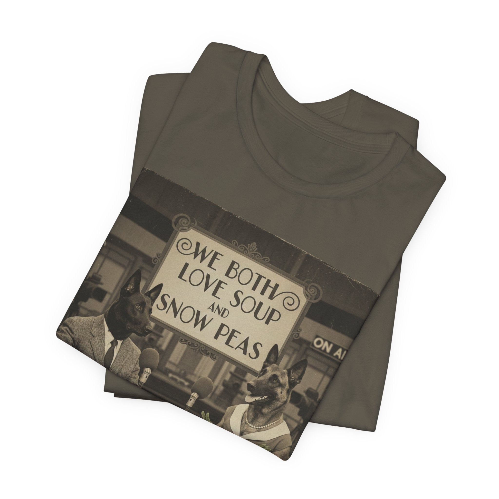 Best In Show quote tee, Vintage Radio Hosts 'We Both Love Soup and Snow Peas' T-Shirt