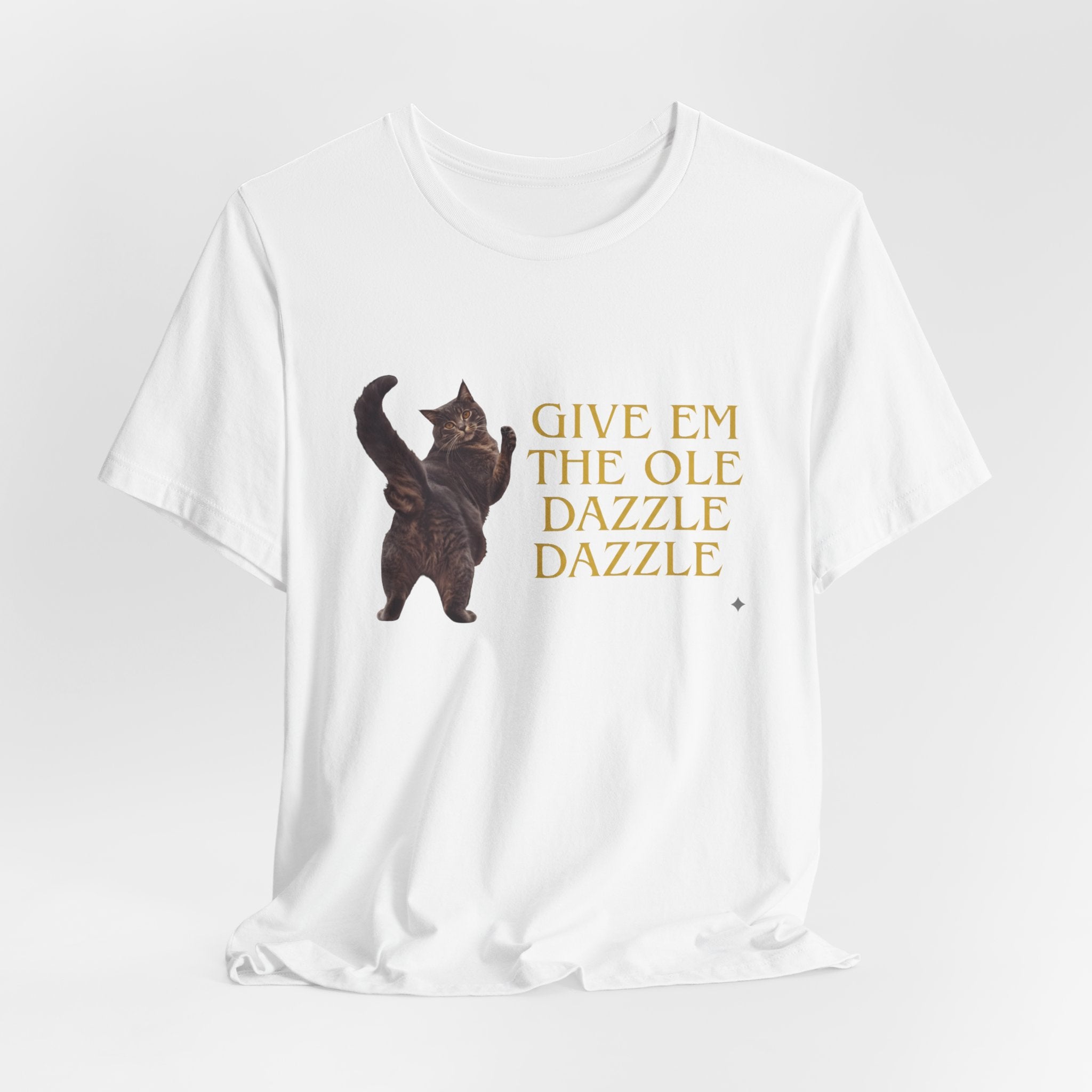 Give 'Em the Ole Dazzle Dazzle Cat T-Shirt | Retro Cat Illustration