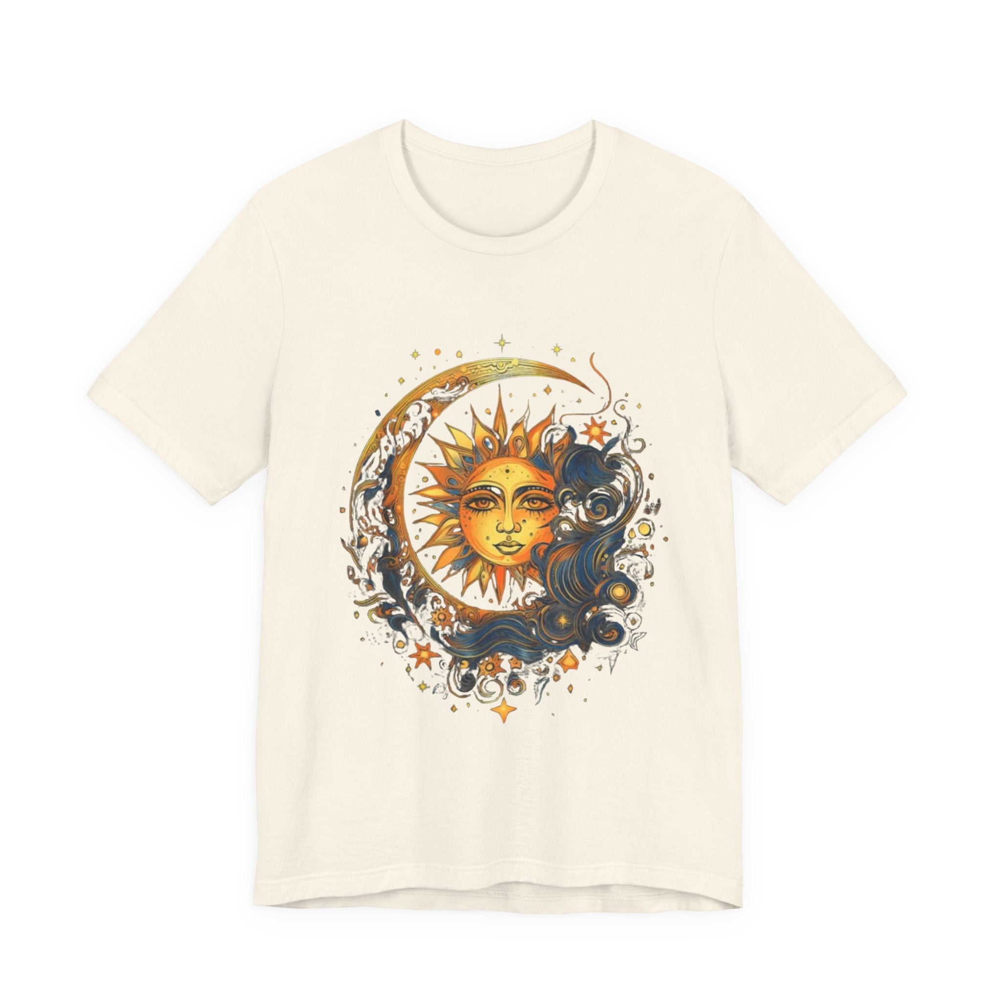 Sun and Moon Graphic Tee, Cosmic T-shirt for Astrology Lovers, Unisex Summer Tee, Celestial Art Shirt, Unique Gift Idea, Horoscope Fashion