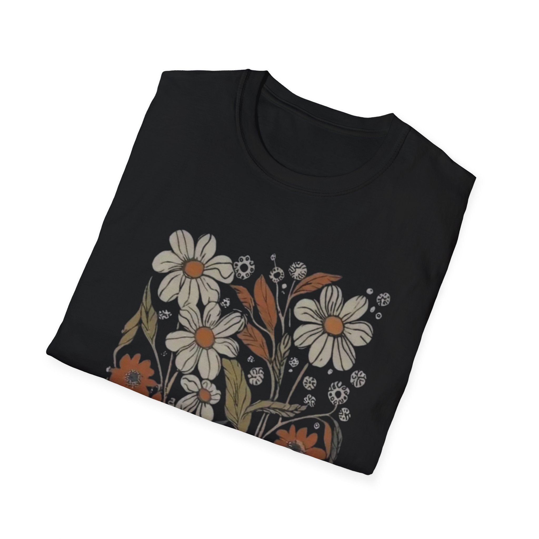 Botanical T-Shirt, Floral Tee, Lover Tee, Gift for Cat Owners, Nature-Inspired Apparel, Cute Animal Shirt, Casual Wardrobe Essential