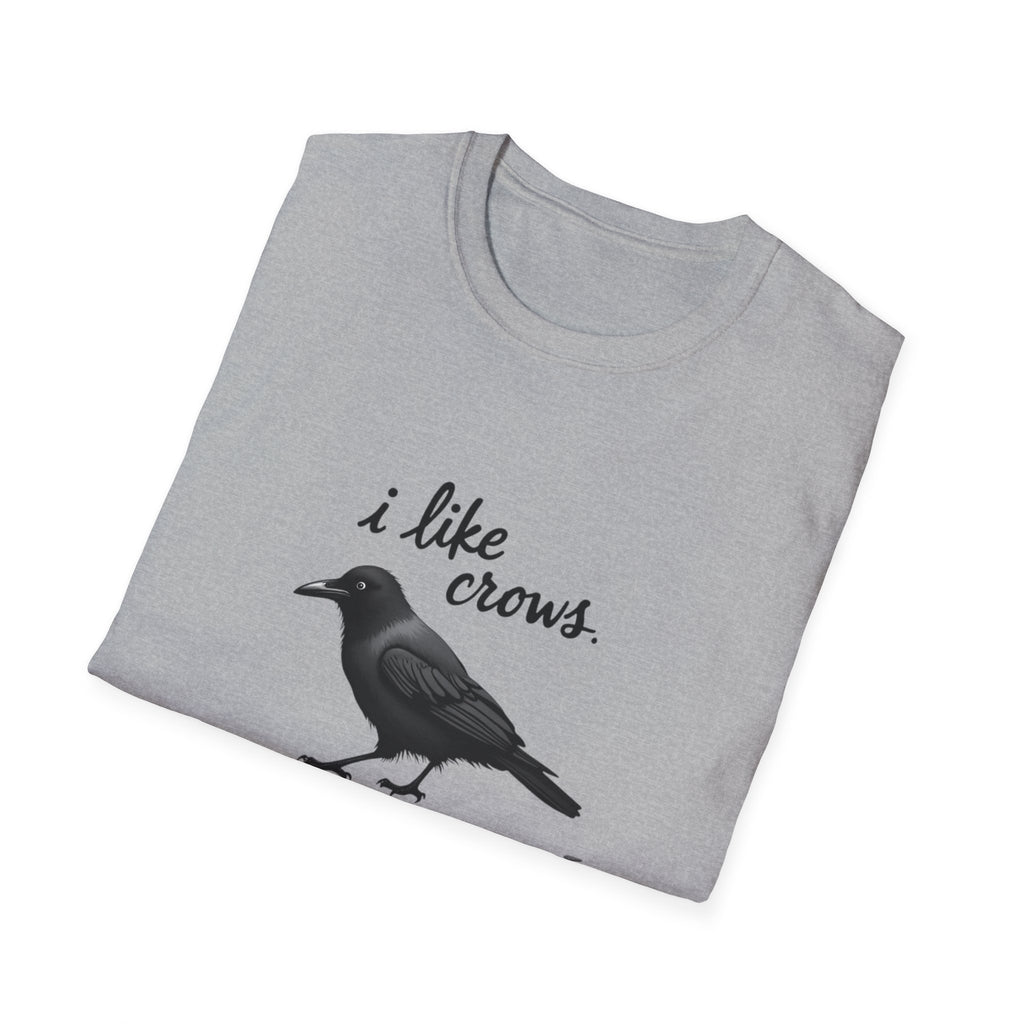 Crows Funny Unisex T-Shirt, Raven Bird Humor Tee, Lightweight Cotton Shirt, Casual Graphic Top, Animal Lover Gift