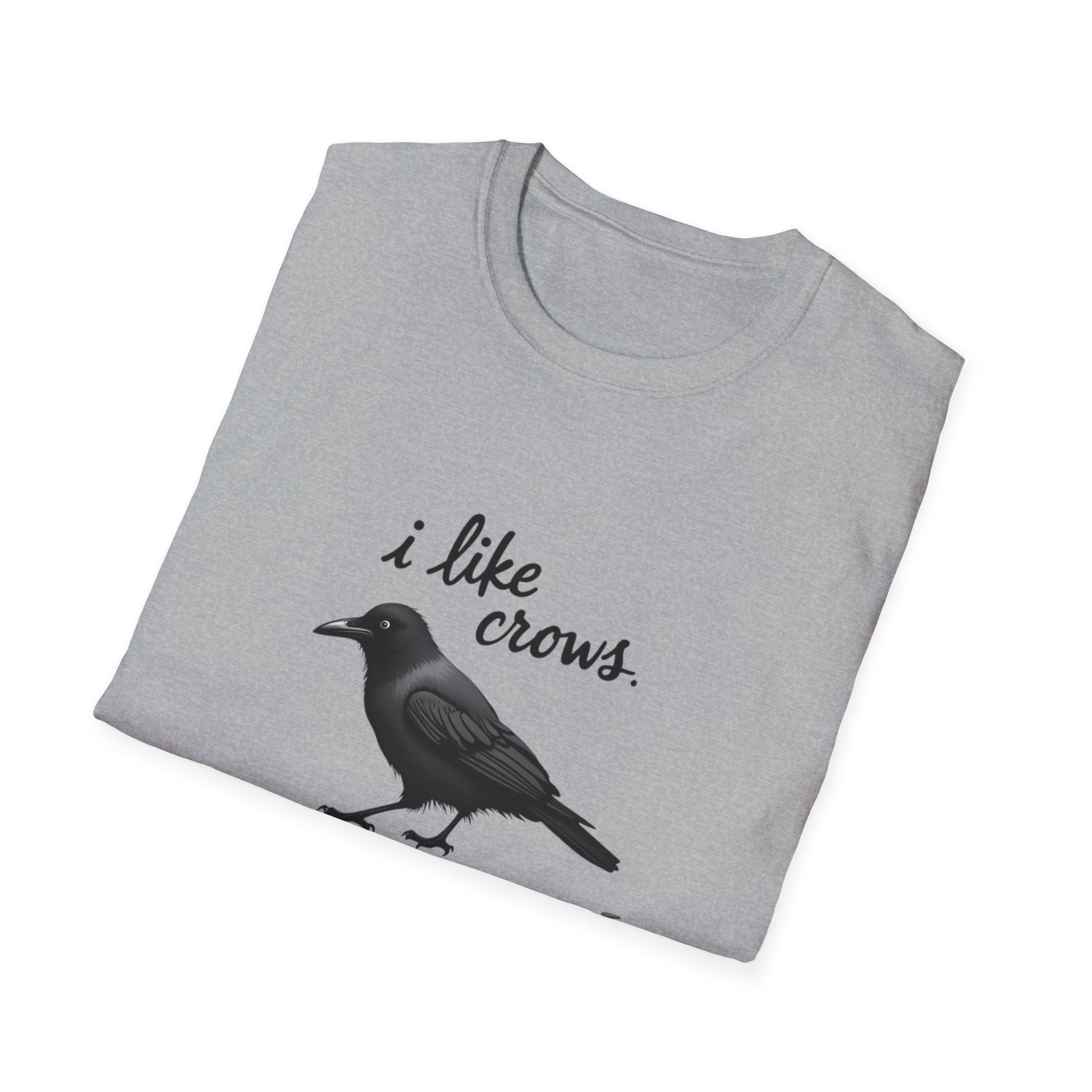 Crows Funny Unisex T-Shirt, Raven Bird Humor Tee, Lightweight Cotton Shirt, Casual Graphic Top, Animal Lover Gift