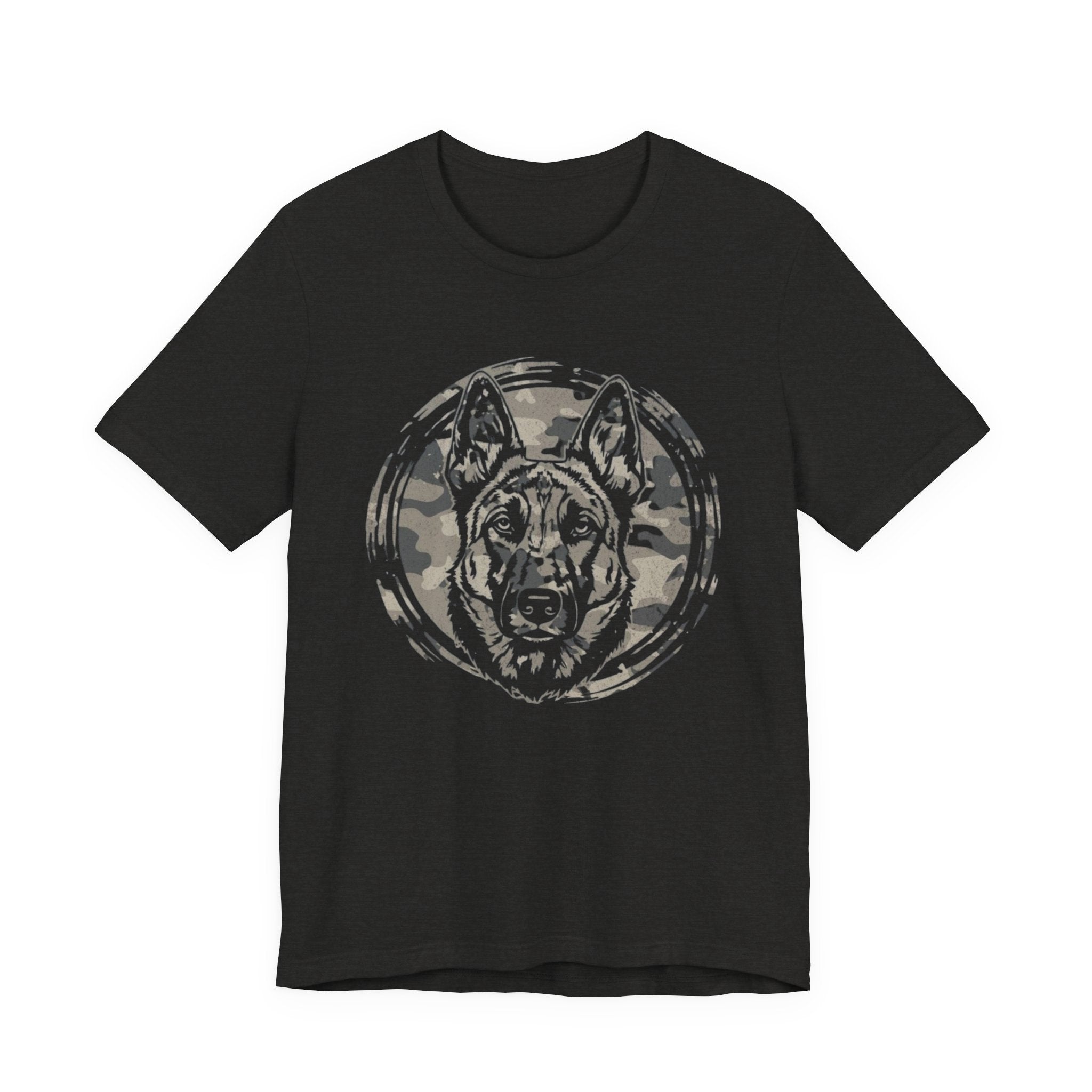 Belgian Malinios Graphic Tee – Camo Circle German Shepherd T‑Shirt